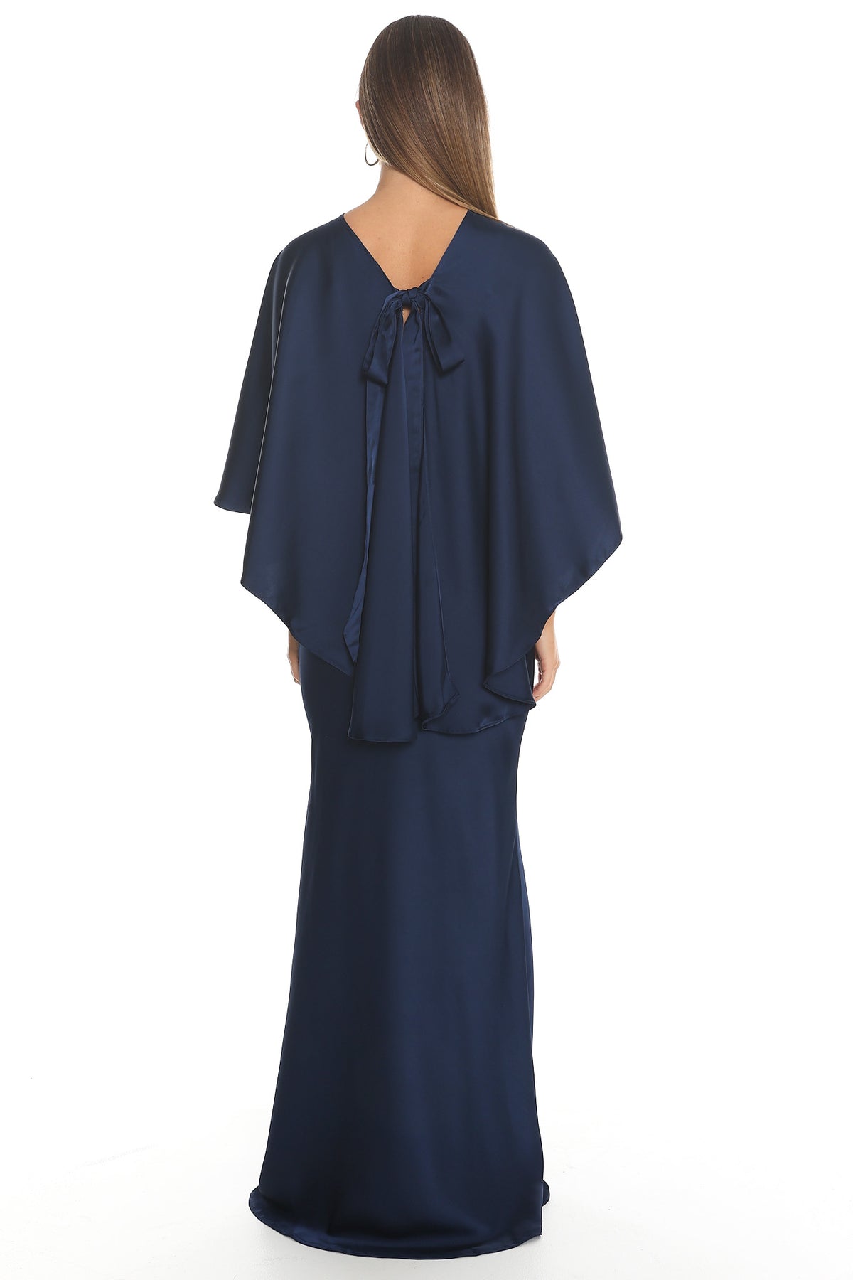Naomi Cape Maxi Dress Navy by Selfie Leslie