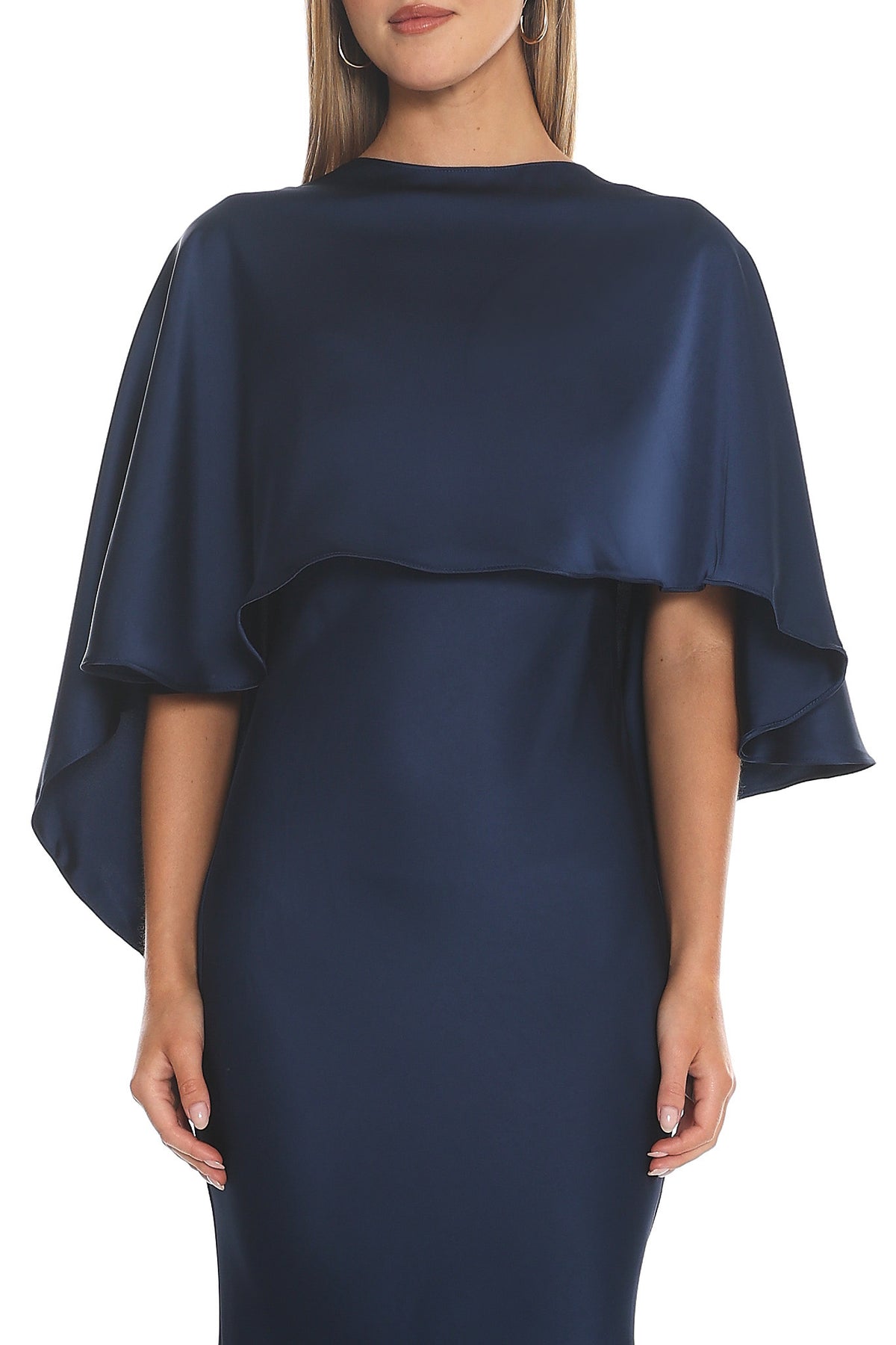 Naomi Cape Maxi Dress Navy by Selfie Leslie