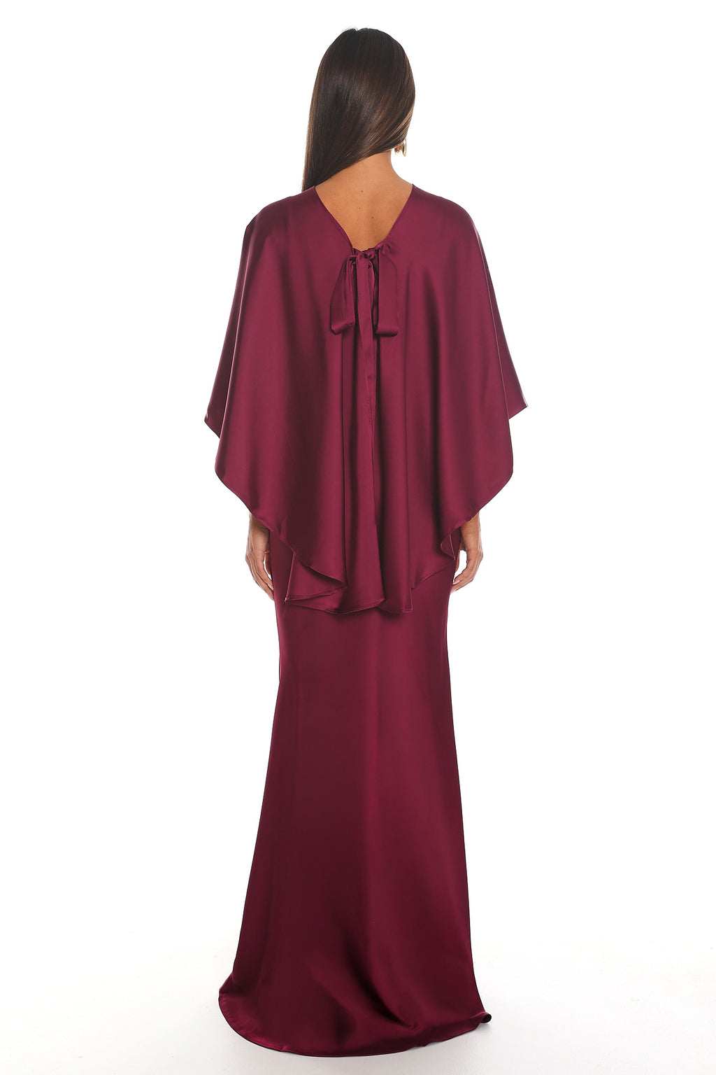 Naomi Cape Maxi Dress Wine by Selfie Leslie