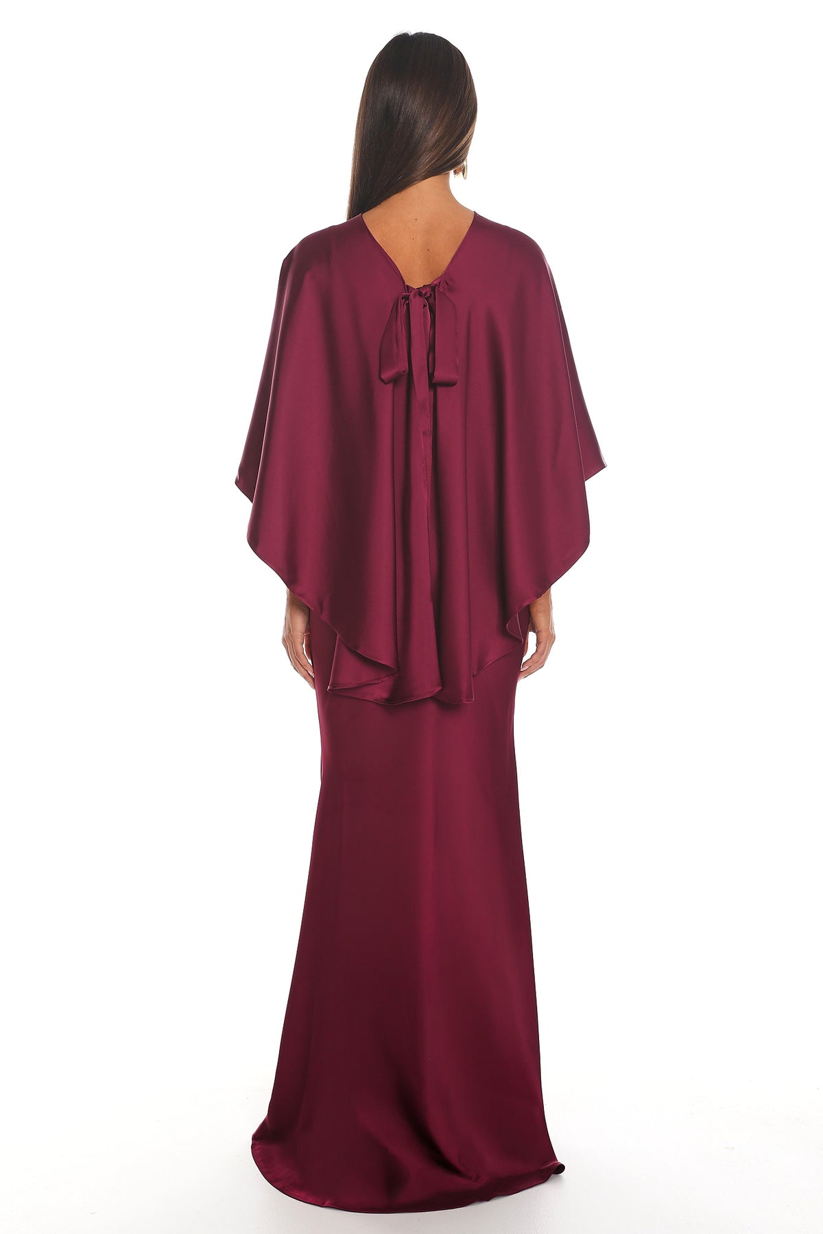 Naomi Cape Maxi Dress Wine by Selfie Leslie