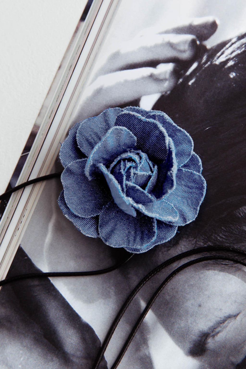 Averie Rosette Choker Necklace Denim by Selfie Leslie