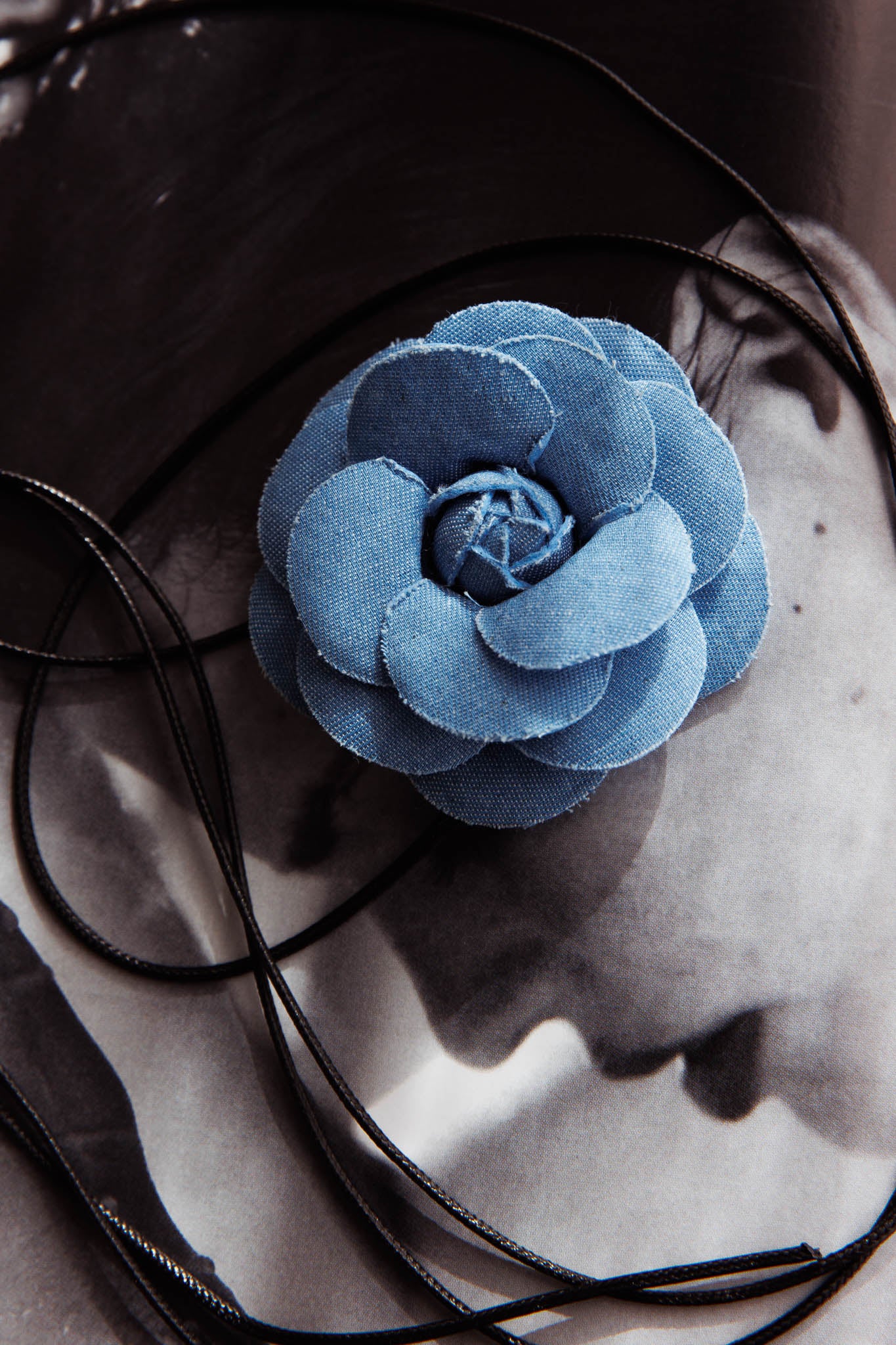 Tiana Flower Choker Necklace Denim by Selfie Leslie