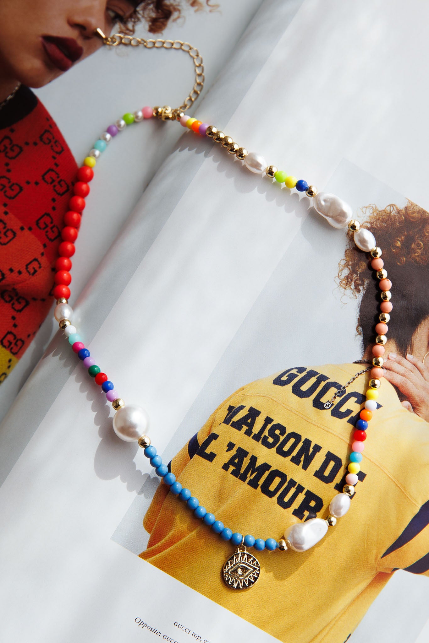 Demi Beaded Necklace Multi by Selfie Leslie