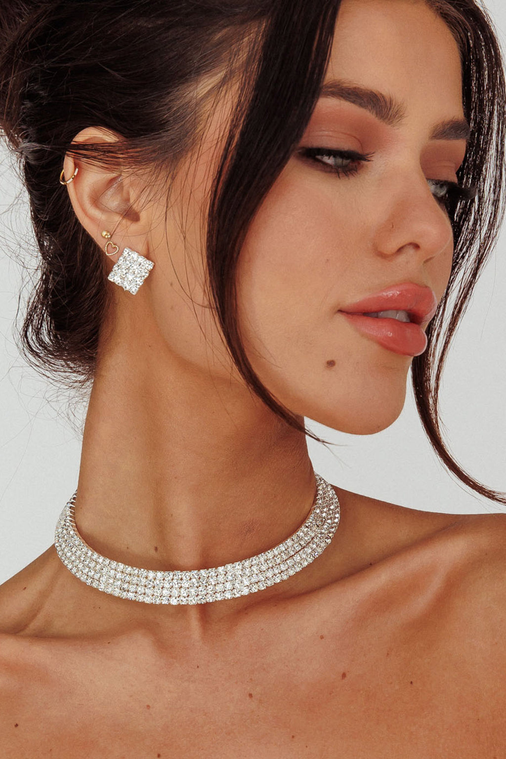 Sade Diamante Jewellery Set Silver by Selfie Leslie
