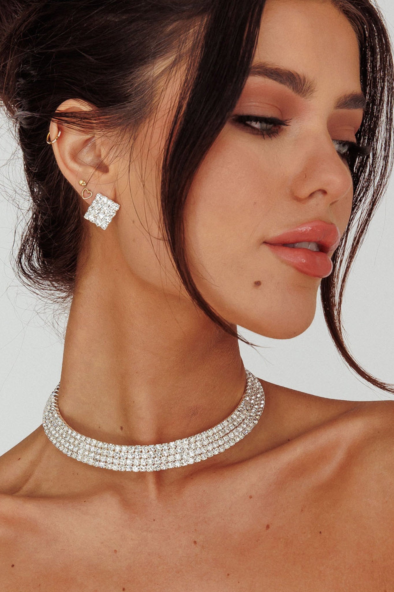 Sade Diamante Jewellery Set Silver by Selfie Leslie
