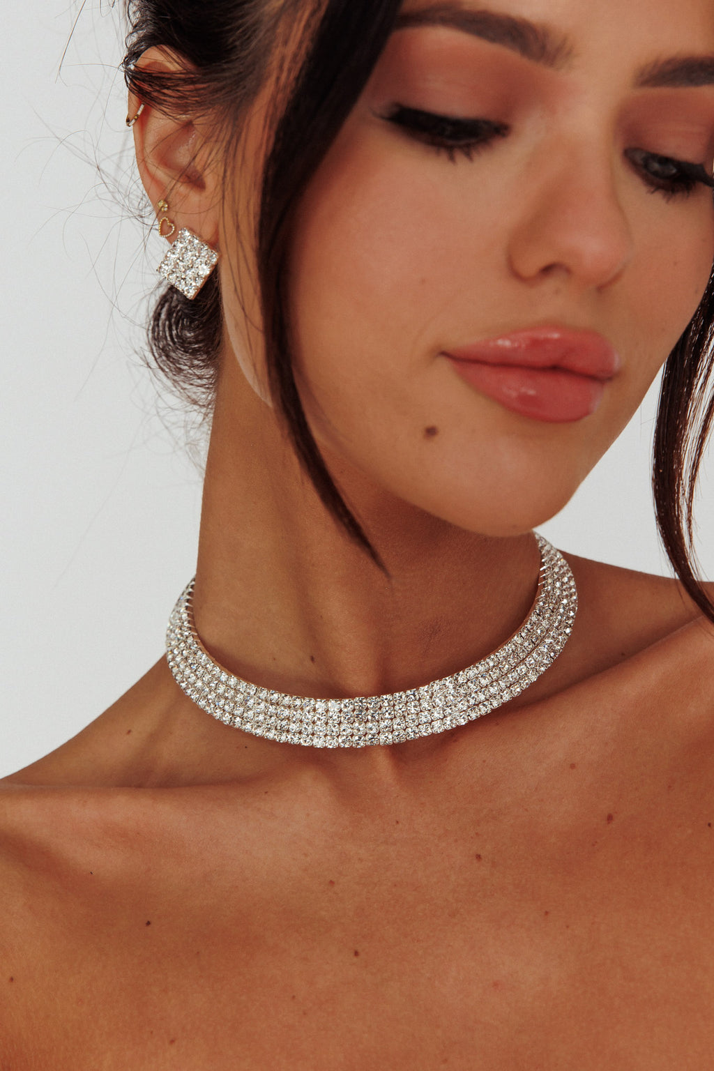 Sade Diamante Jewellery Set Silver by Selfie Leslie