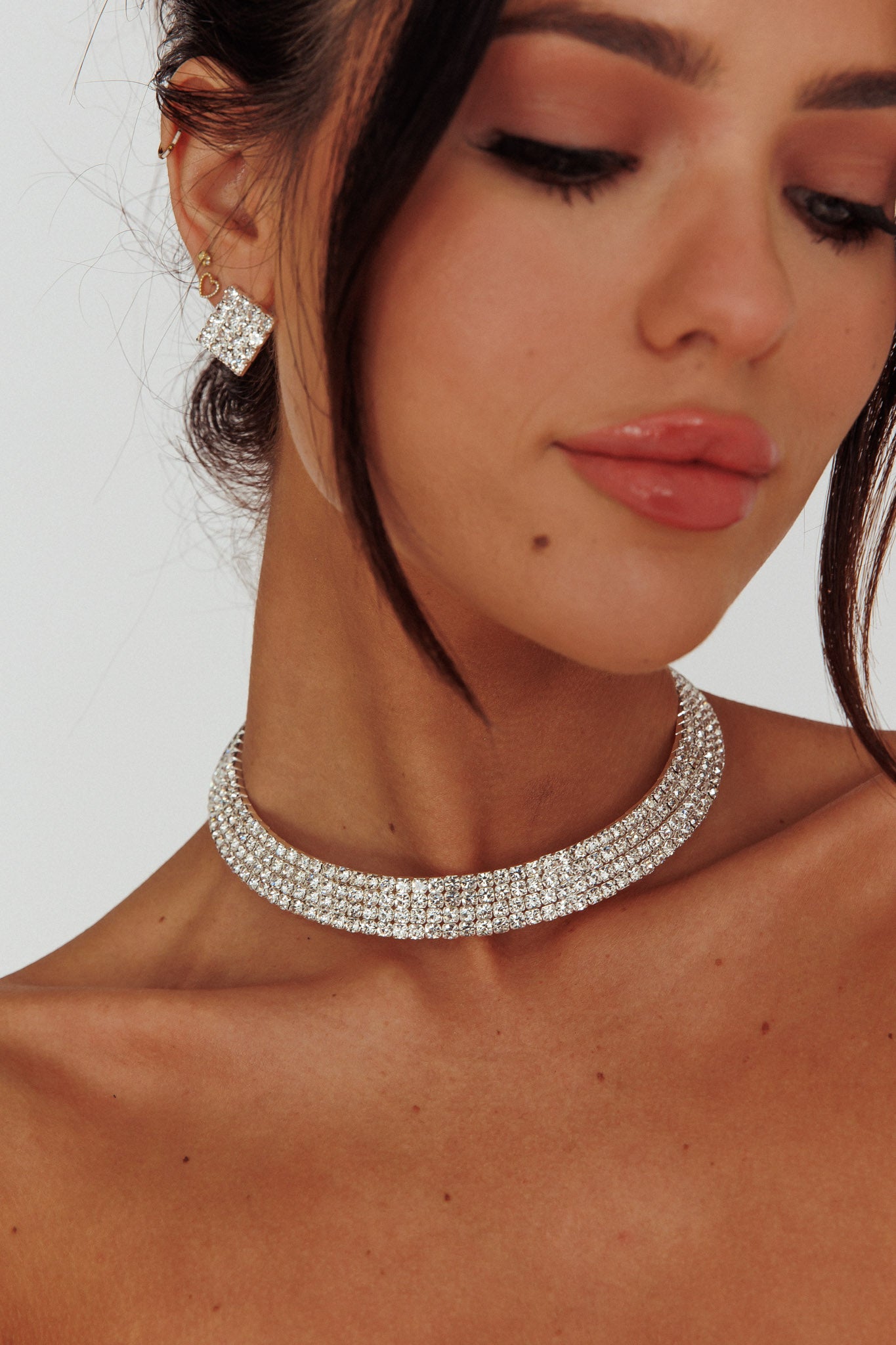 Sade Diamante Jewellery Set Silver by Selfie Leslie