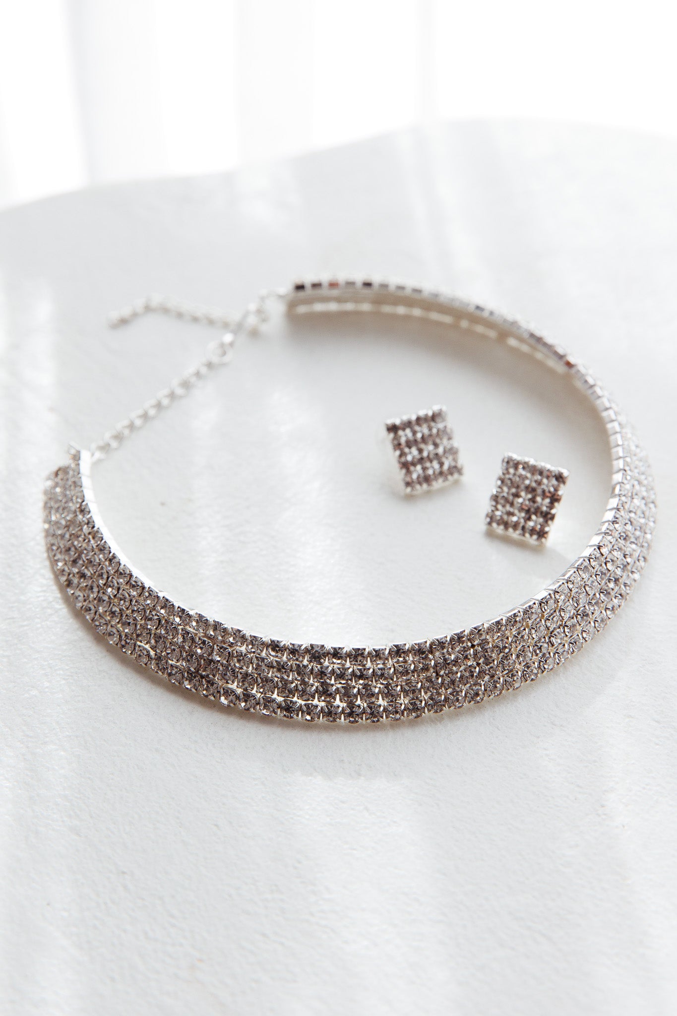 Sade Diamante Jewellery Set Silver by Selfie Leslie