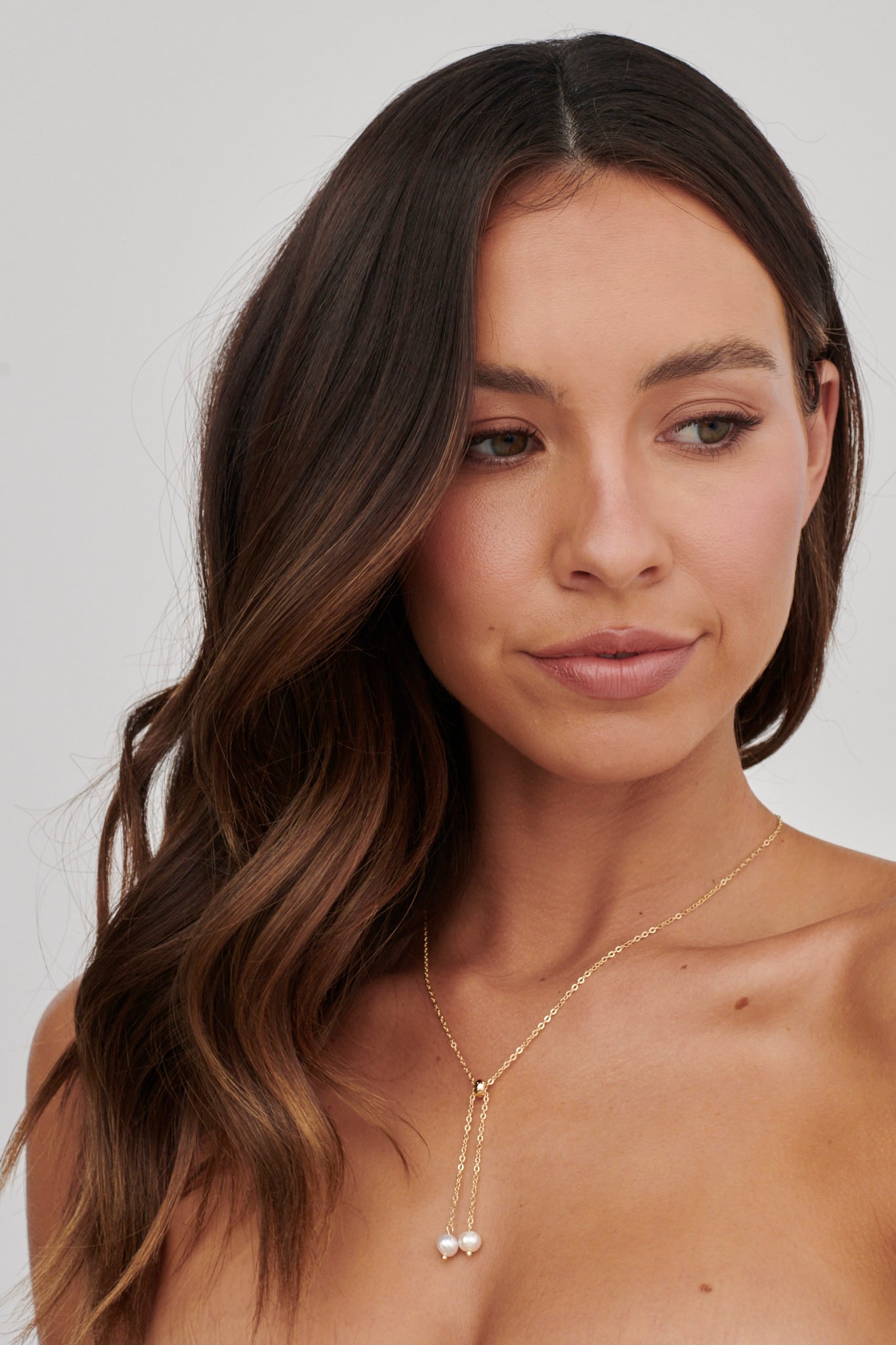 Esme Pearl Drop Necklace Gold by Selfie Leslie