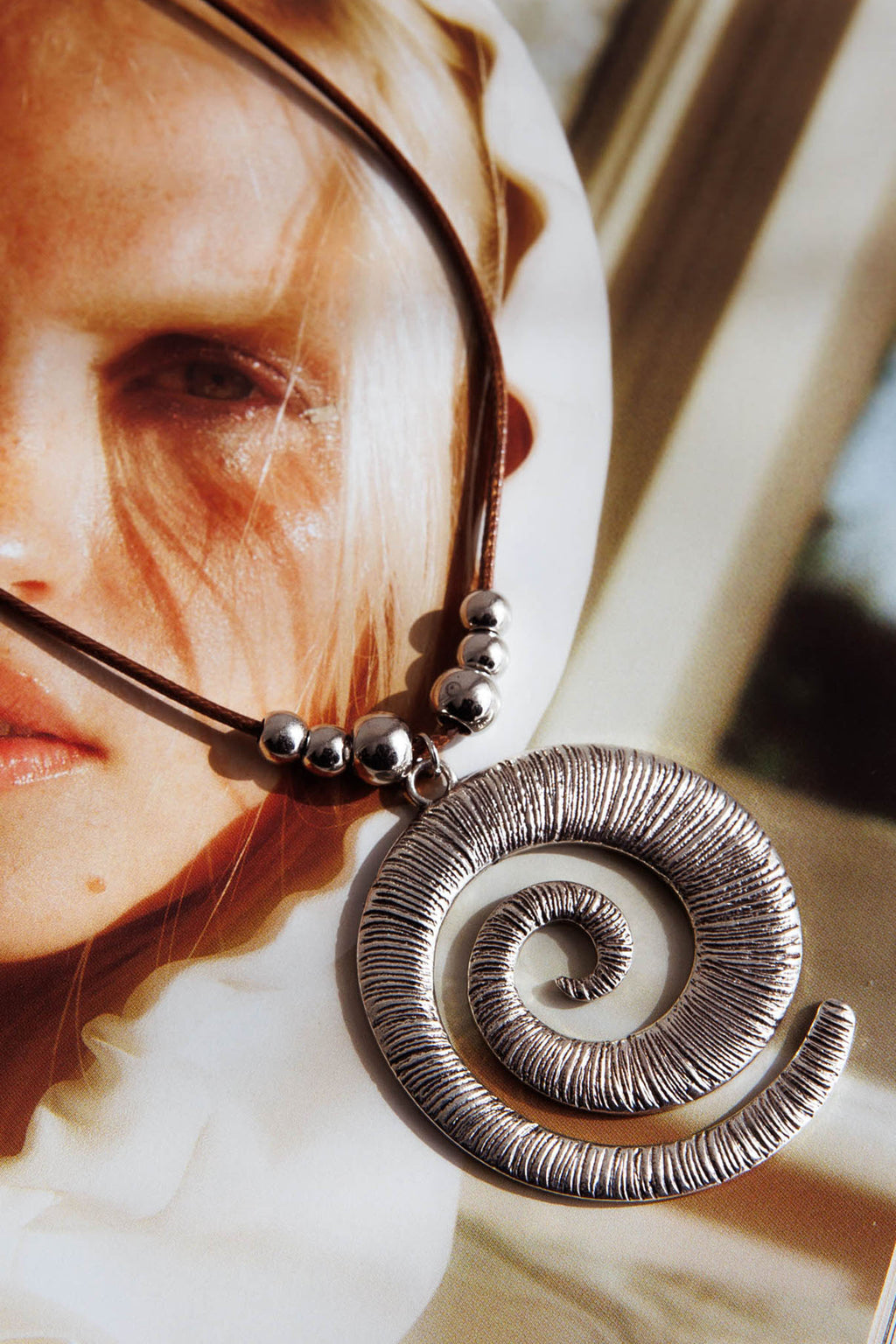 Coolum Swirl Pendant Necklace Silver by Selfie Leslie