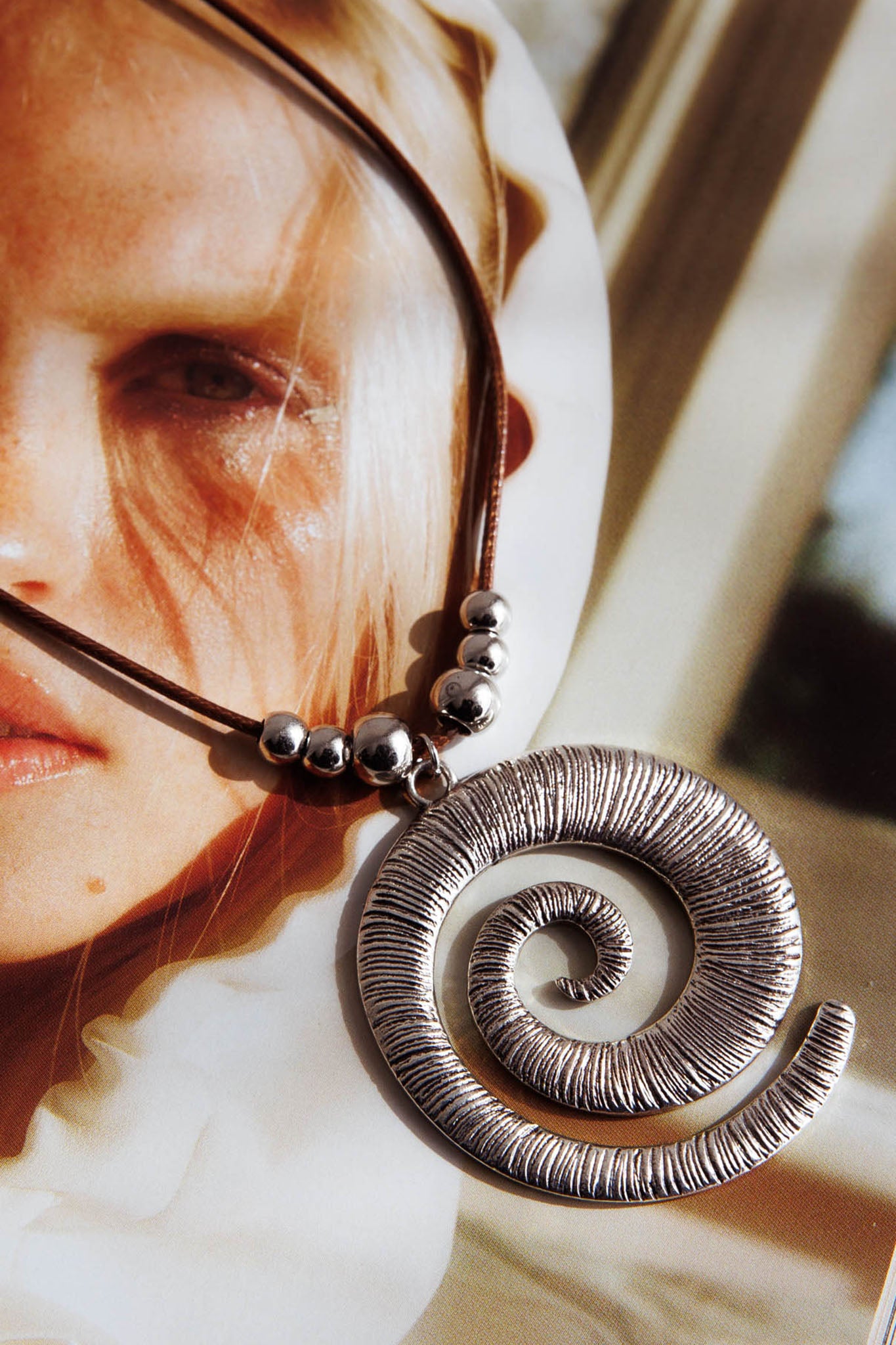 Coolum Swirl Pendant Necklace Silver by Selfie Leslie