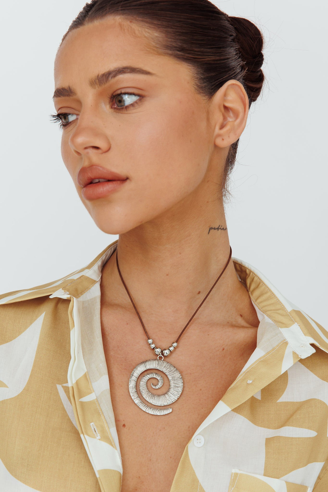Coolum Swirl Pendant Necklace Silver by Selfie Leslie
