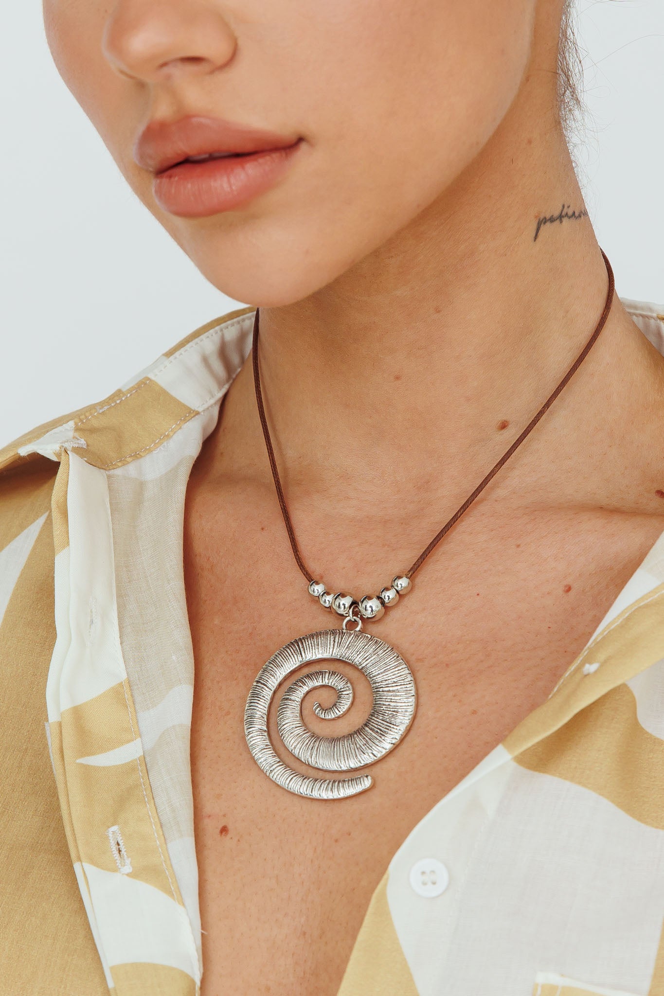 Coolum Swirl Pendant Necklace Silver by Selfie Leslie