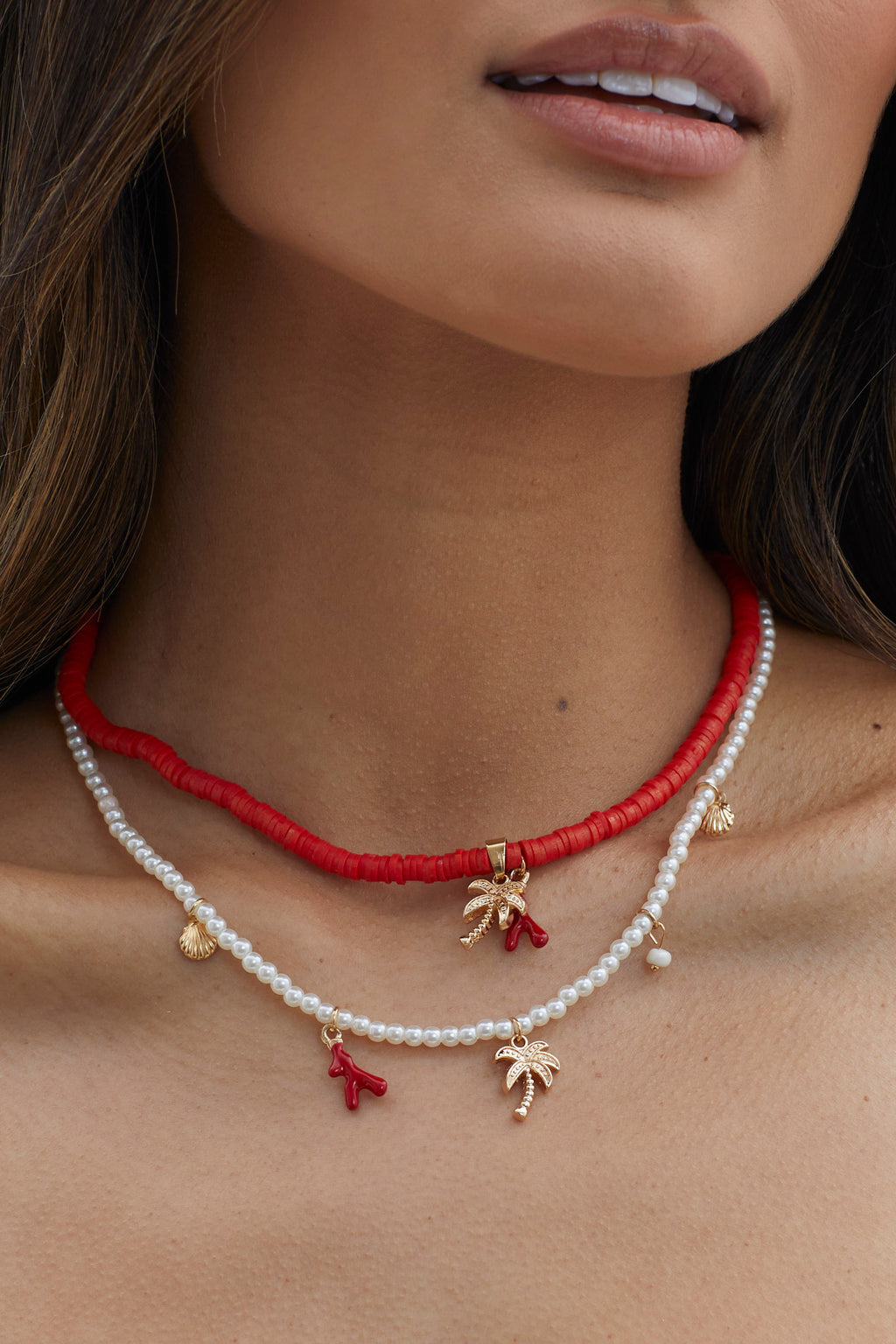 Tahiti Sunset Pearl Beach Necklace Gold by Selfie Leslie