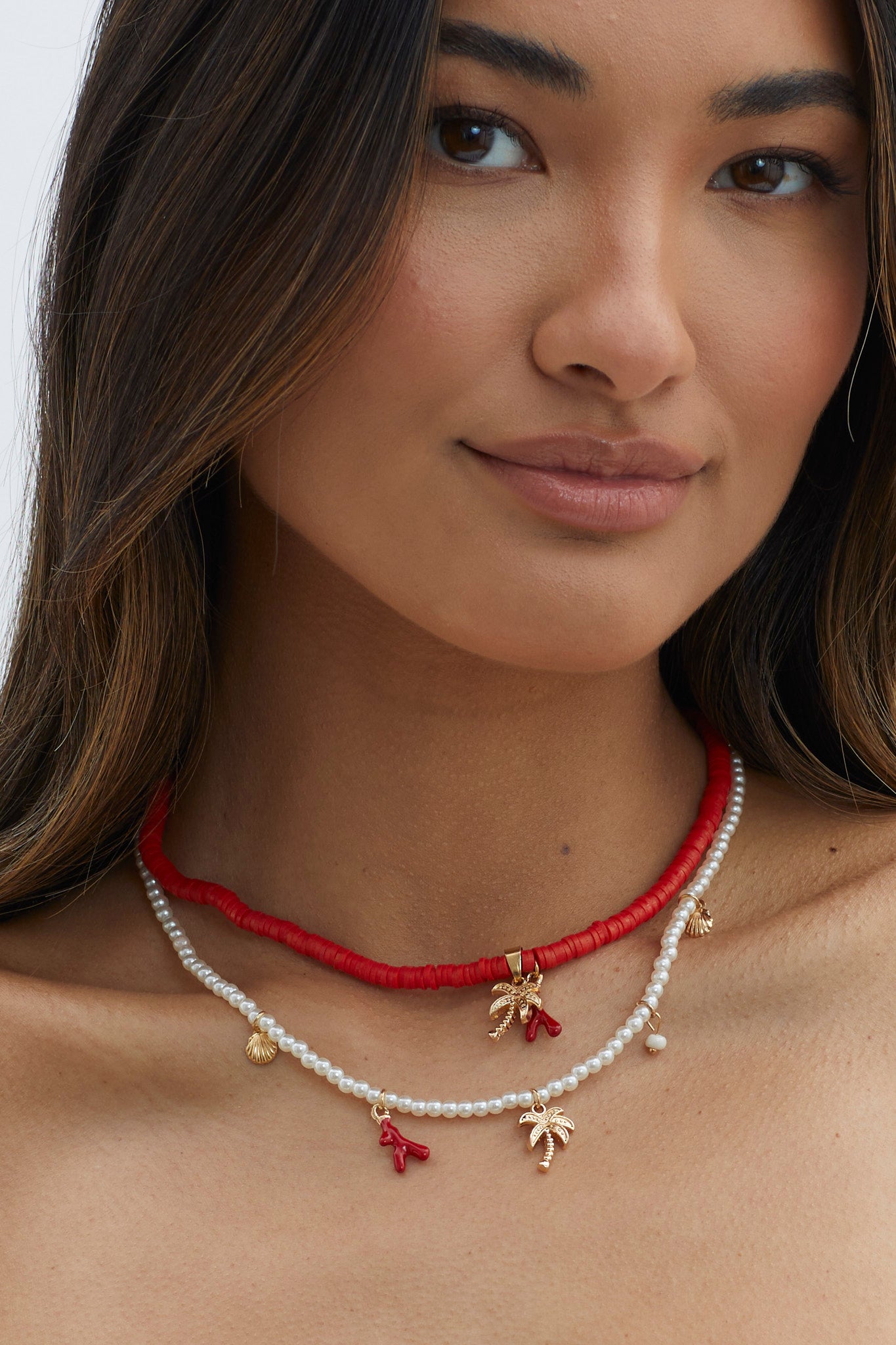 Tahiti Sunset Pearl Beach Necklace Gold by Selfie Leslie