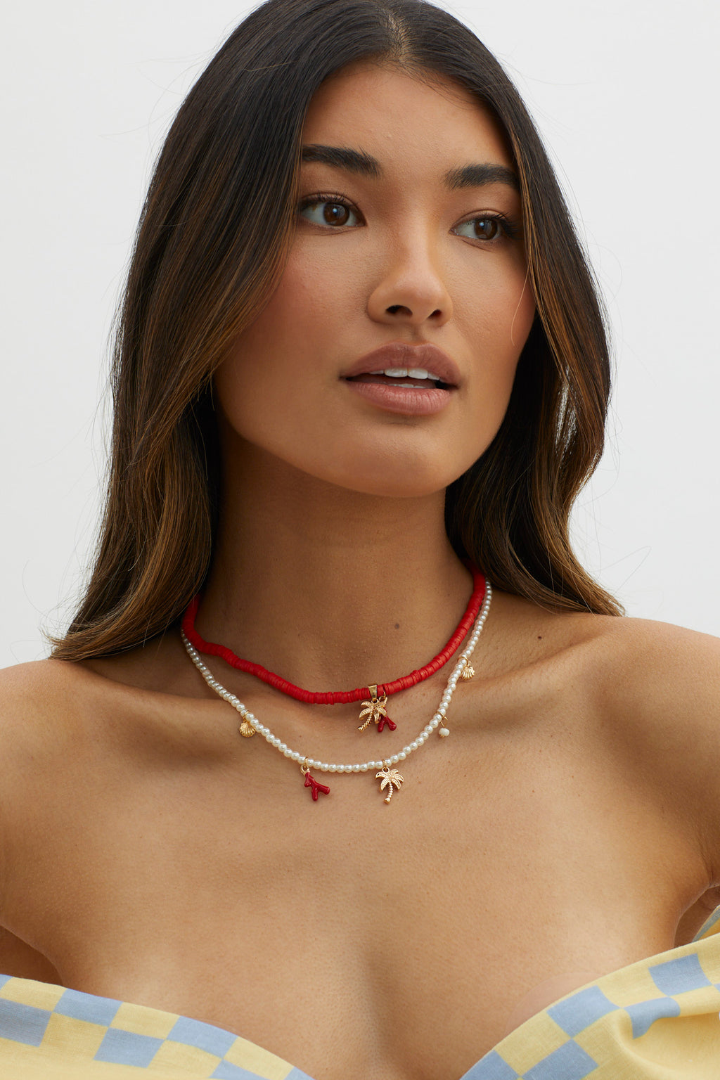 Tahiti Sunset Pearl Beach Necklace Gold by Selfie Leslie