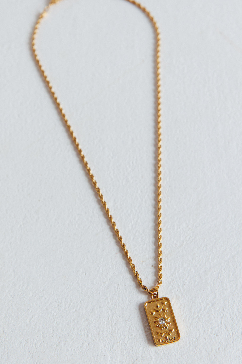 Sol Rope Chain Pendant Necklace Gold by Selfie Leslie