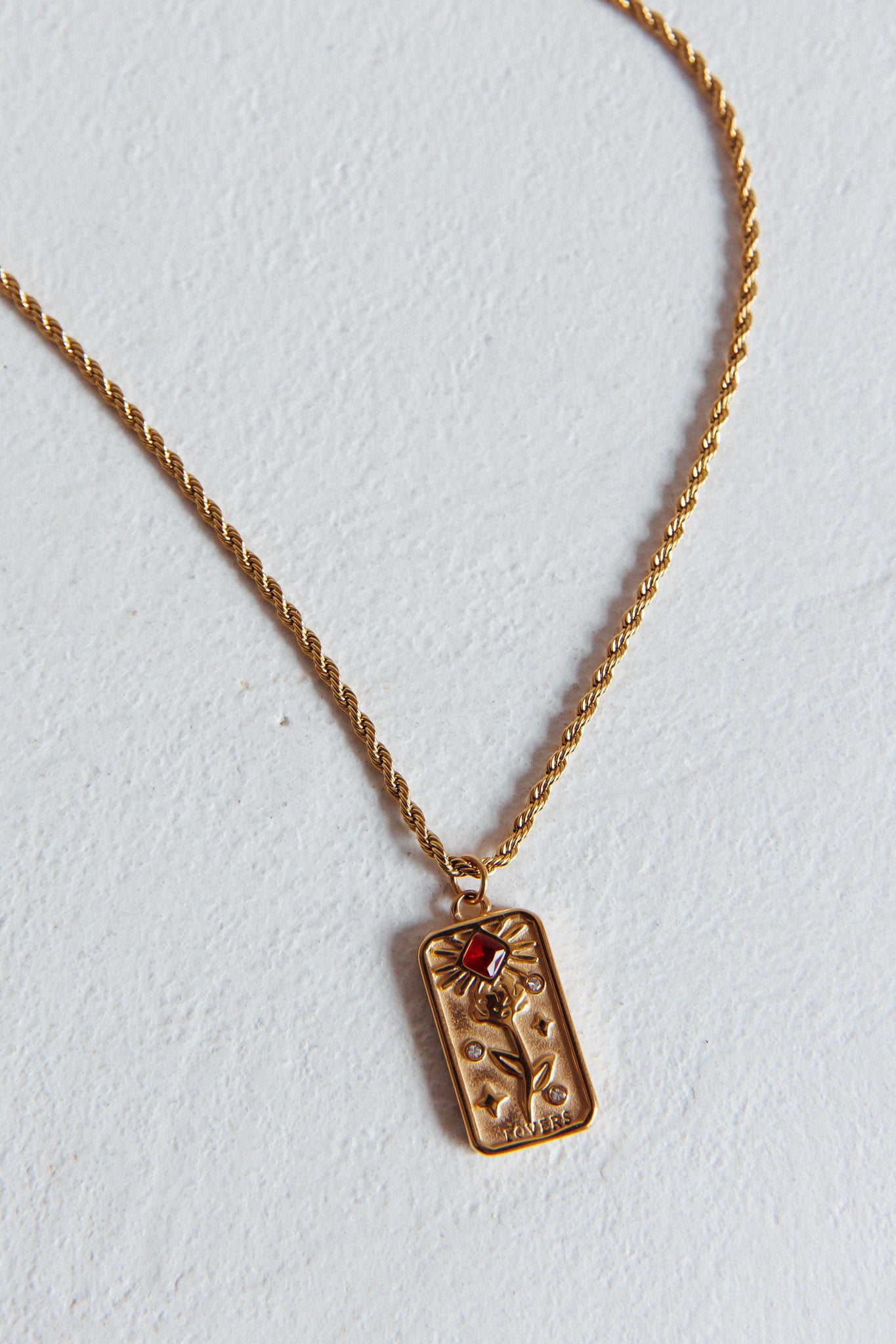Ida Rope Chain Pendant Necklace Gold by Selfie Leslie