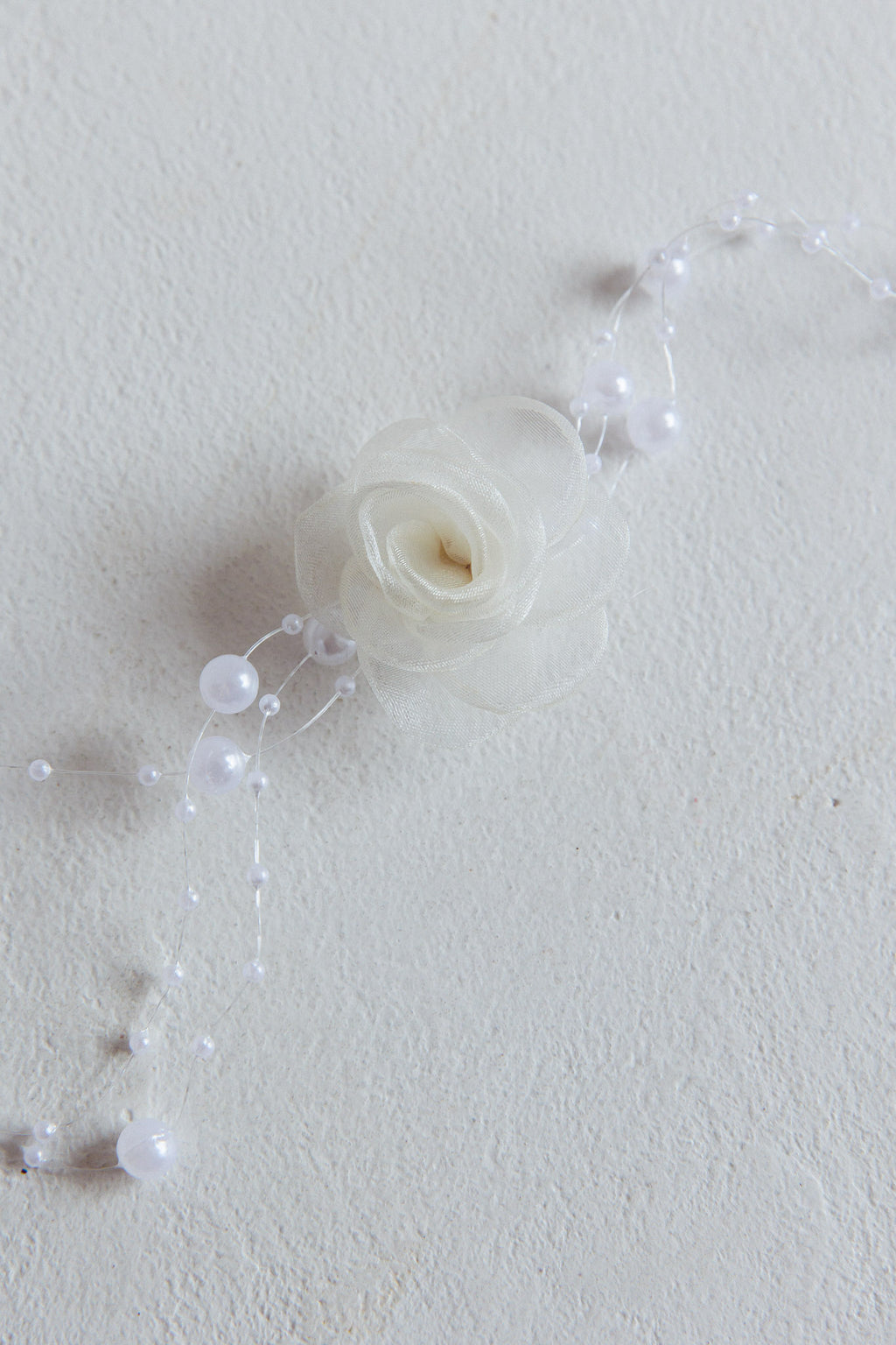 Magic Moments Chiffon Rose Choker Necklace Pearl by Selfie Leslie