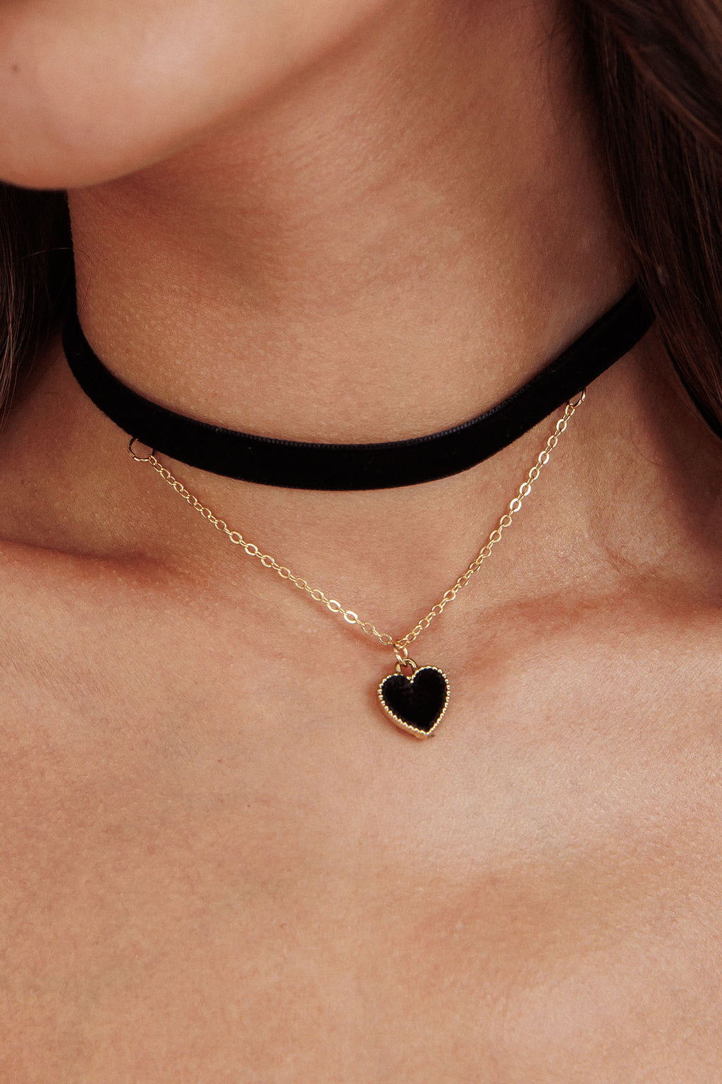Rosie Velvet Heart Choker Necklace Black by Selfie Leslie