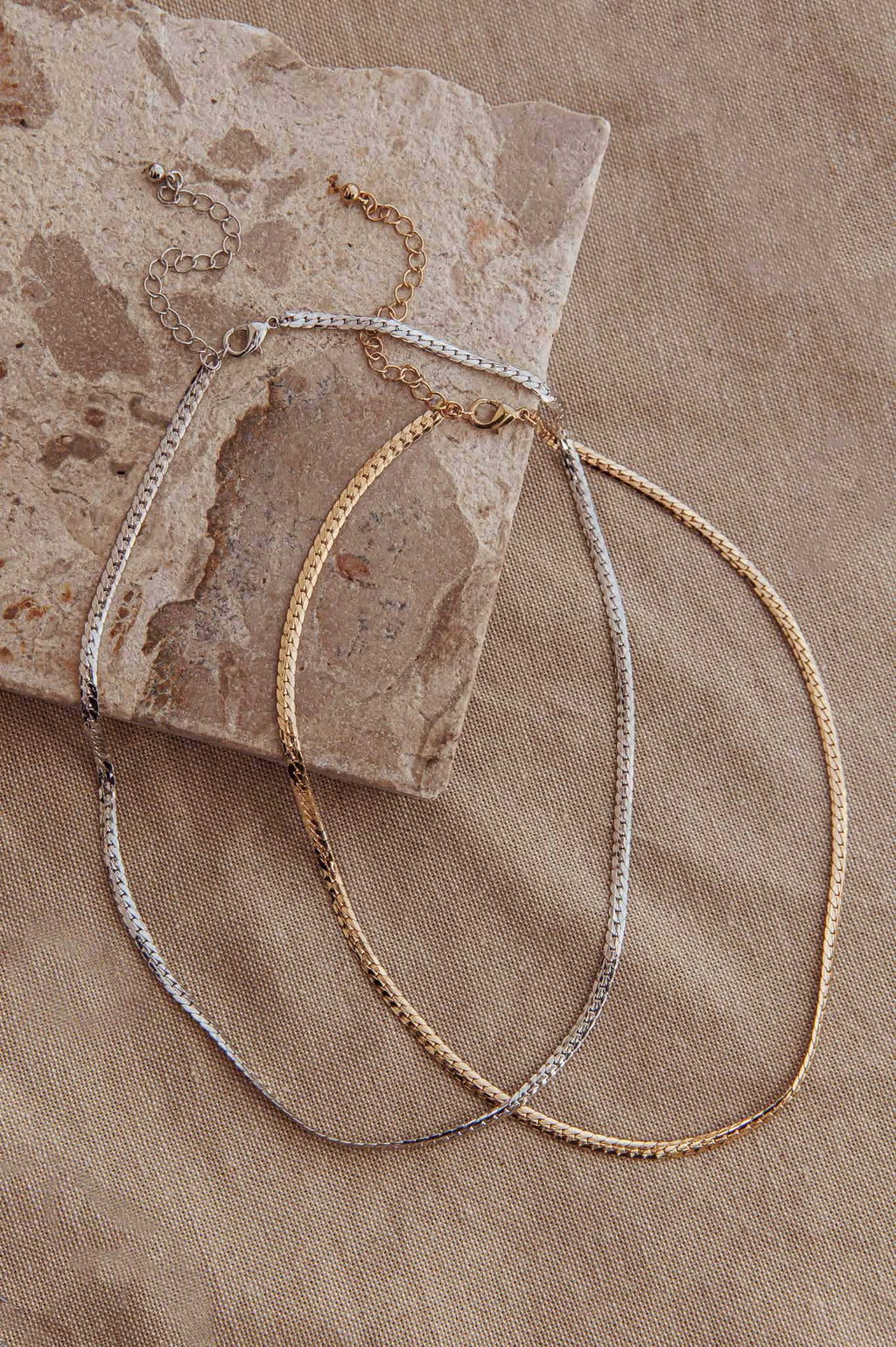 Dannielle Flat Link Chain Set Two-Tone Mixed by Selfie Leslie