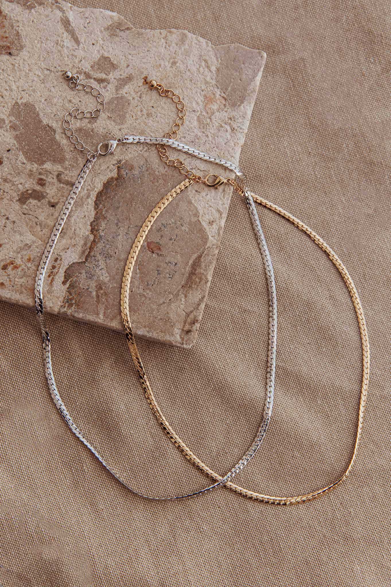Dannielle Flat Link Chain Set Two-Tone Mixed by Selfie Leslie