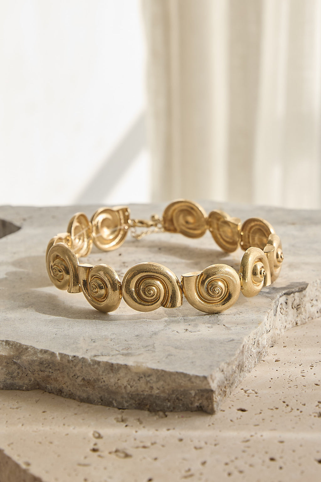 Serenova Spiral Shell Collar Necklace Gold by Selfie Leslie