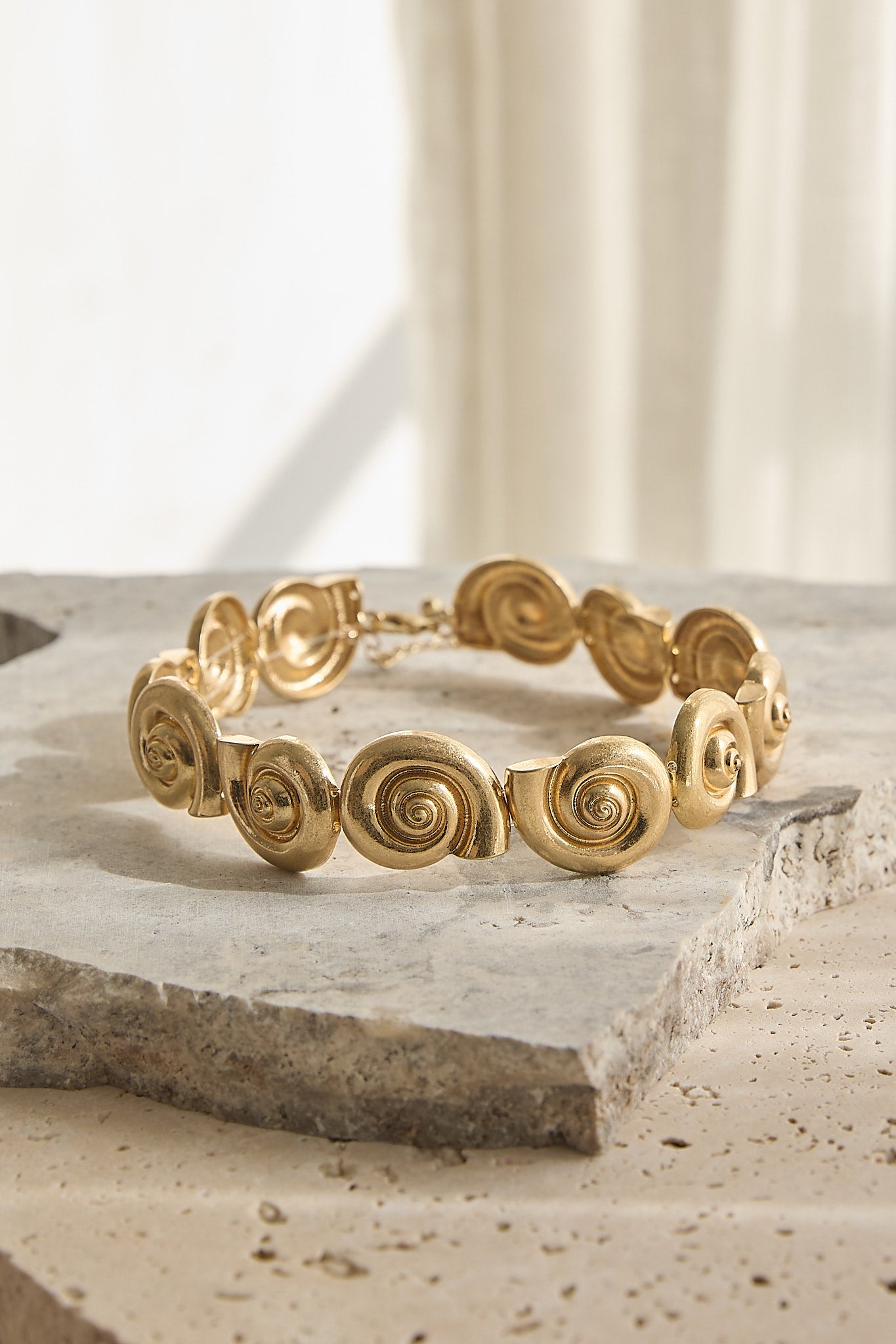 Serenova Spiral Shell Collar Necklace Gold by Selfie Leslie