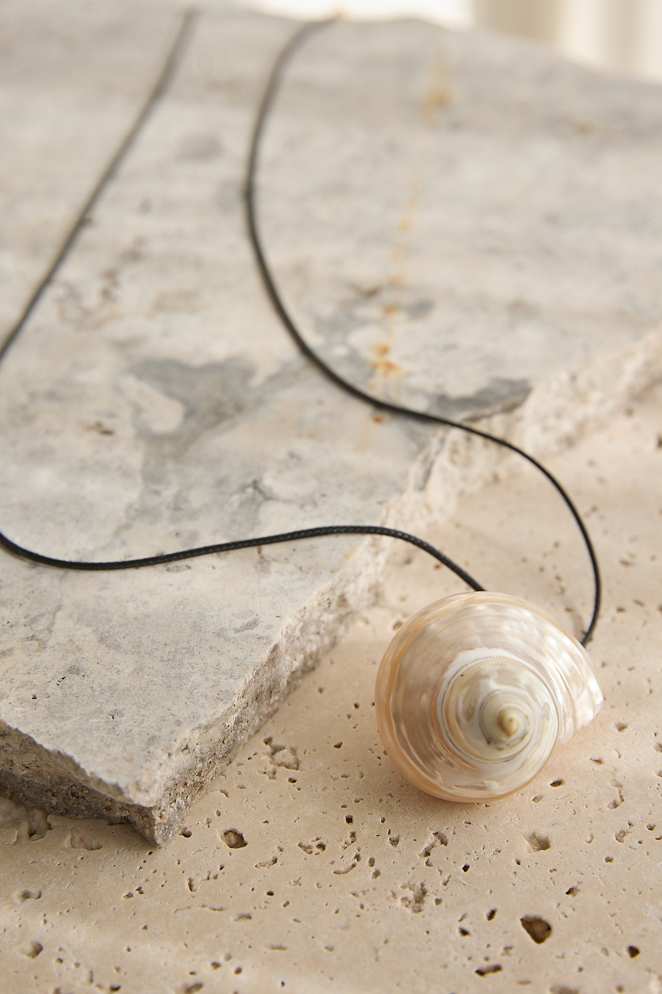 Krista Long Pendant Necklace Ivory Shell by Selfie Leslie