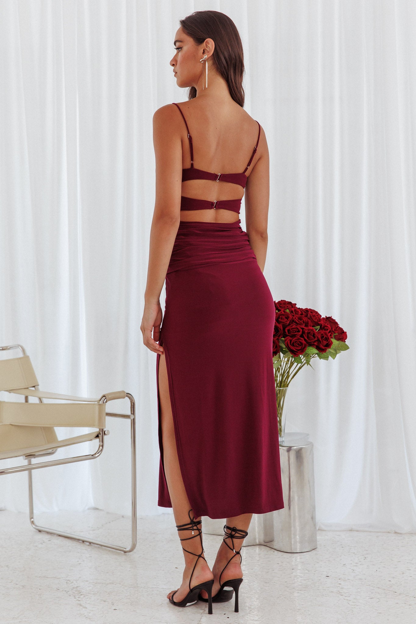 Love Life Twist Bodice Dress Burgundy– Selfie Leslie