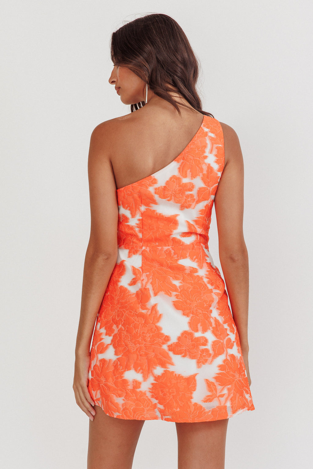 Inner Power One-Shoulder Mini Dress Orange by Selfie Leslie