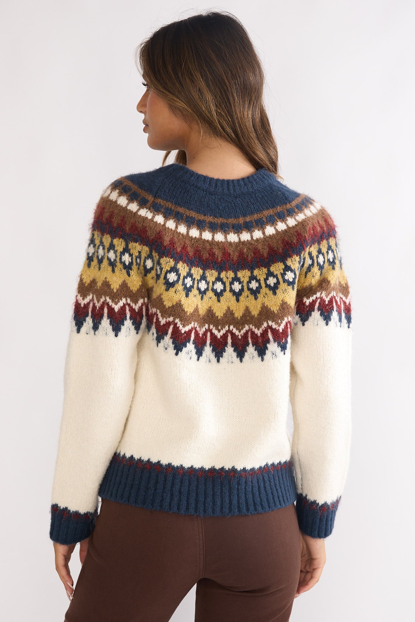 Irelia Long Sleeve Knit Top Ivory Multi by Selfie Leslie