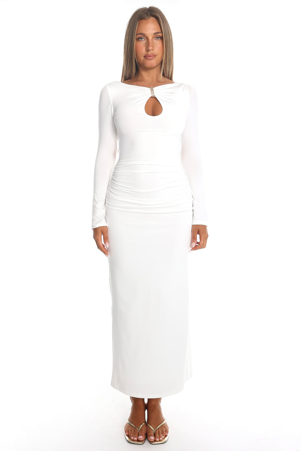 Emmalina Keyhole Bust Maxi Dress White