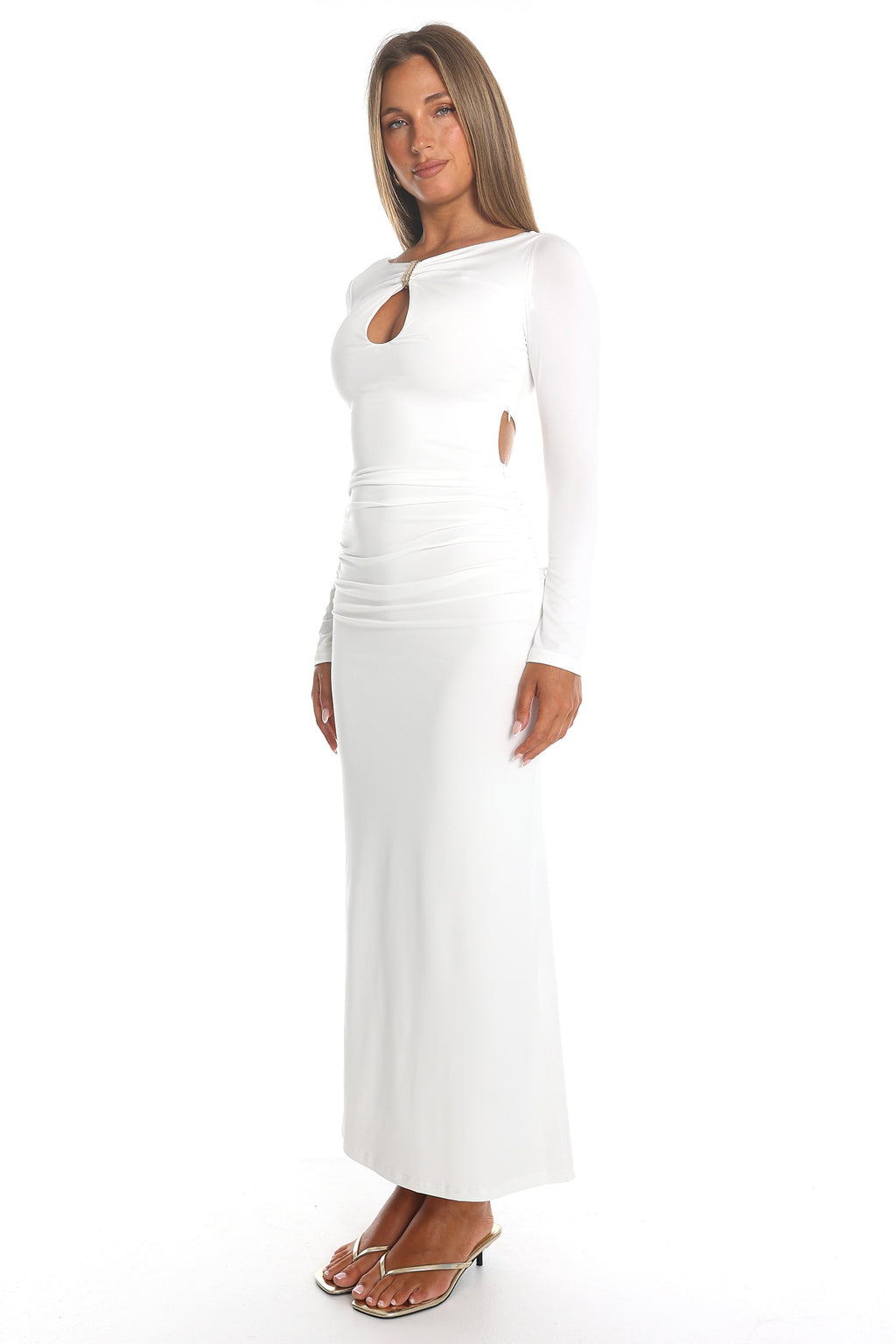 Emmalina Keyhole Bust Maxi Dress White