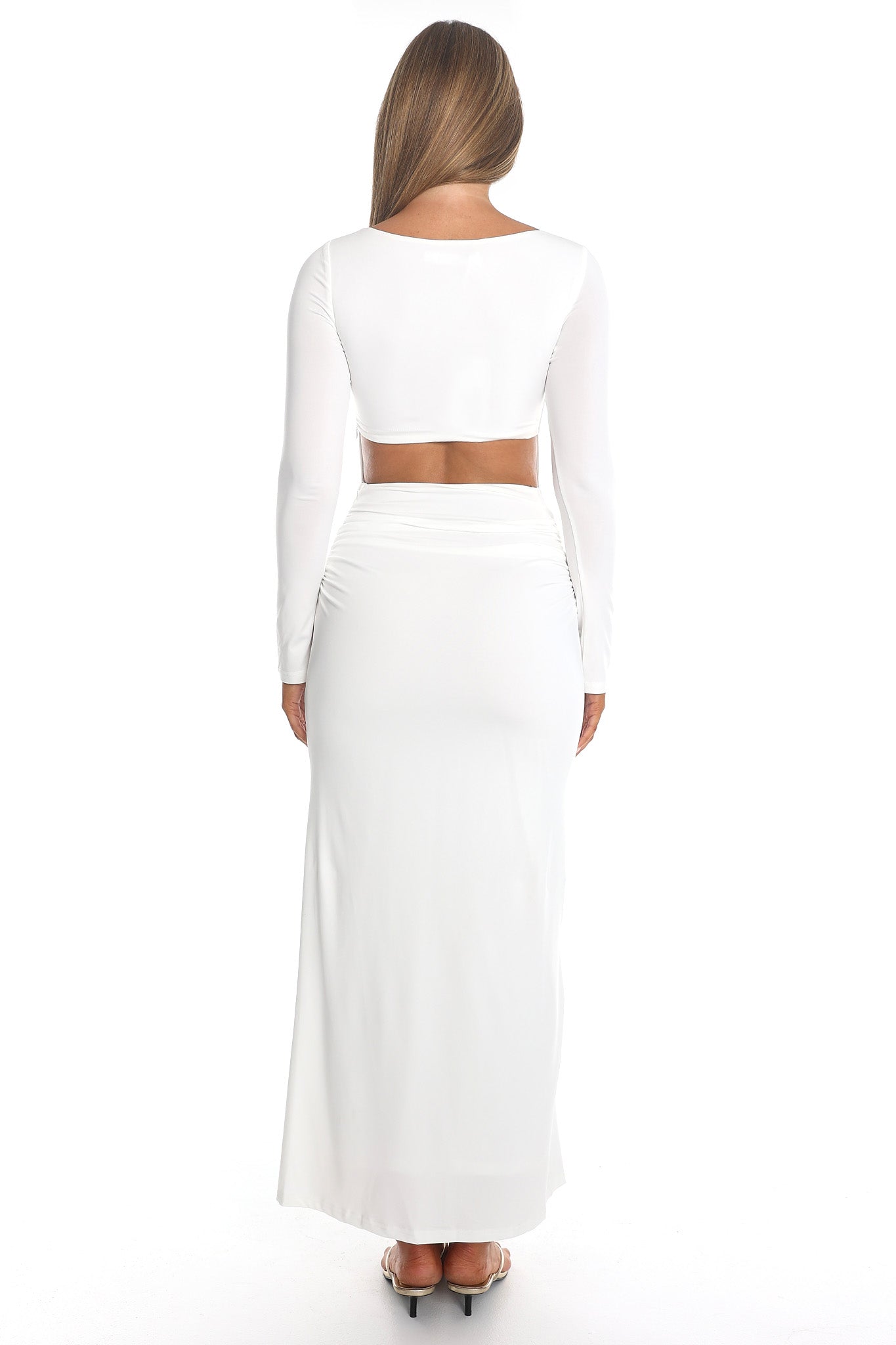 Emmalina Keyhole Bust Maxi Dress White