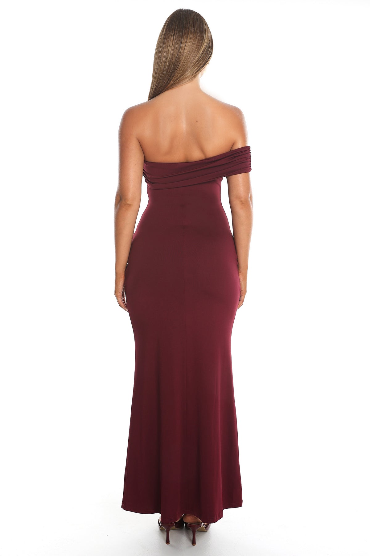 June Bloom One Sleeve Maxi Dress Plum
