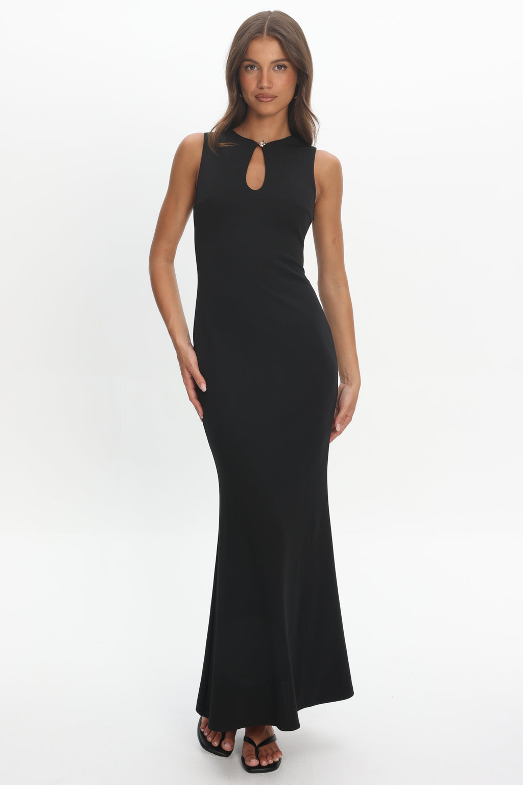 Capucine Key Hole Bust Maxi Dress Black