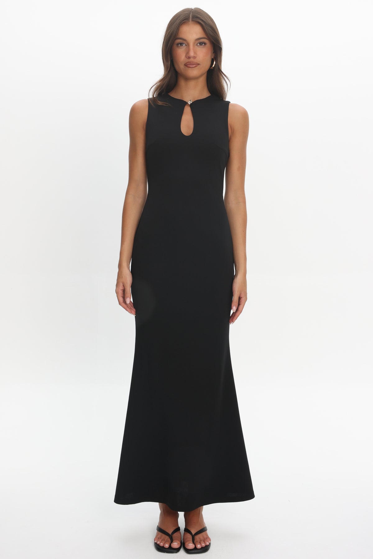 Capucine Key Hole Bust Maxi Dress Black by Selfie Leslie