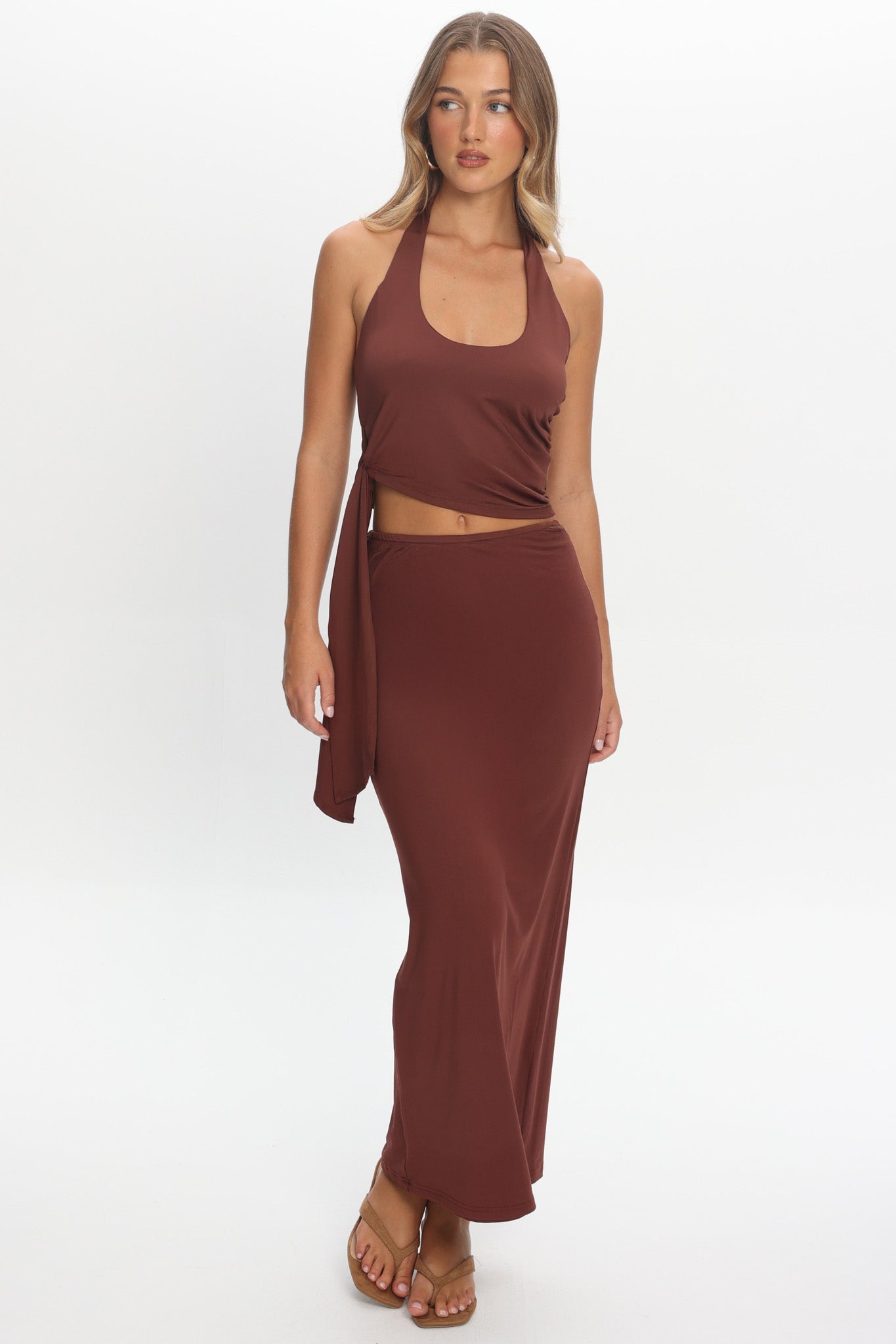 Perez Bodycon Maxi Skirt Wine