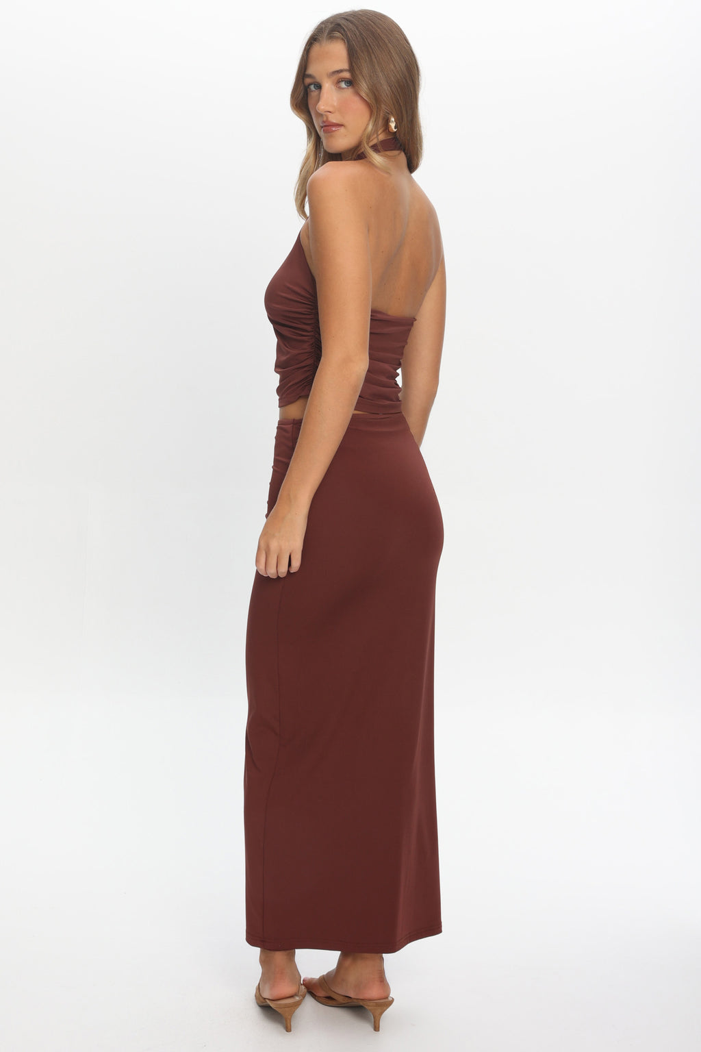Perez Bodycon Maxi Skirt Wine