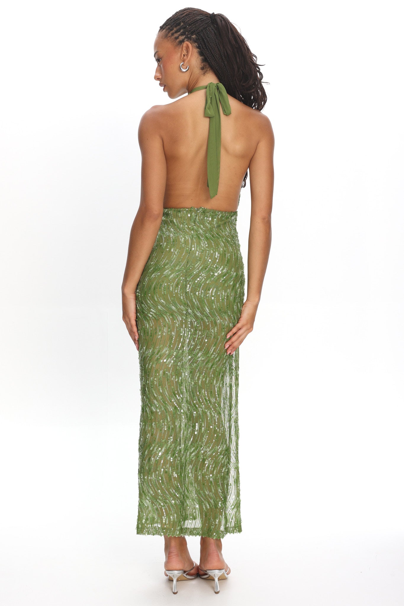 Sharisa High Slit Halter Maxi Dress Green Selfie Leslie Sharisa High Slit Halter Maxi Dress Green Selfie Leslie