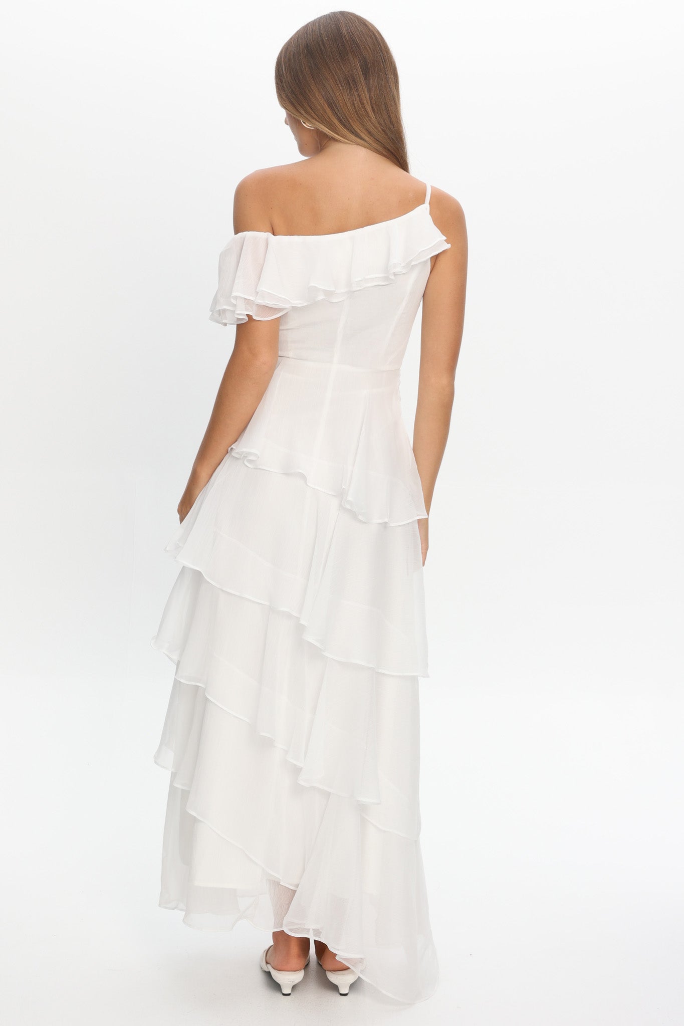 Elizaveta One-Shoulder Tiered Maxi Dress Ivory | Selfie Leslie Elizaveta One-Shoulder Tiered Maxi Dress Ivory | Selfie Leslie