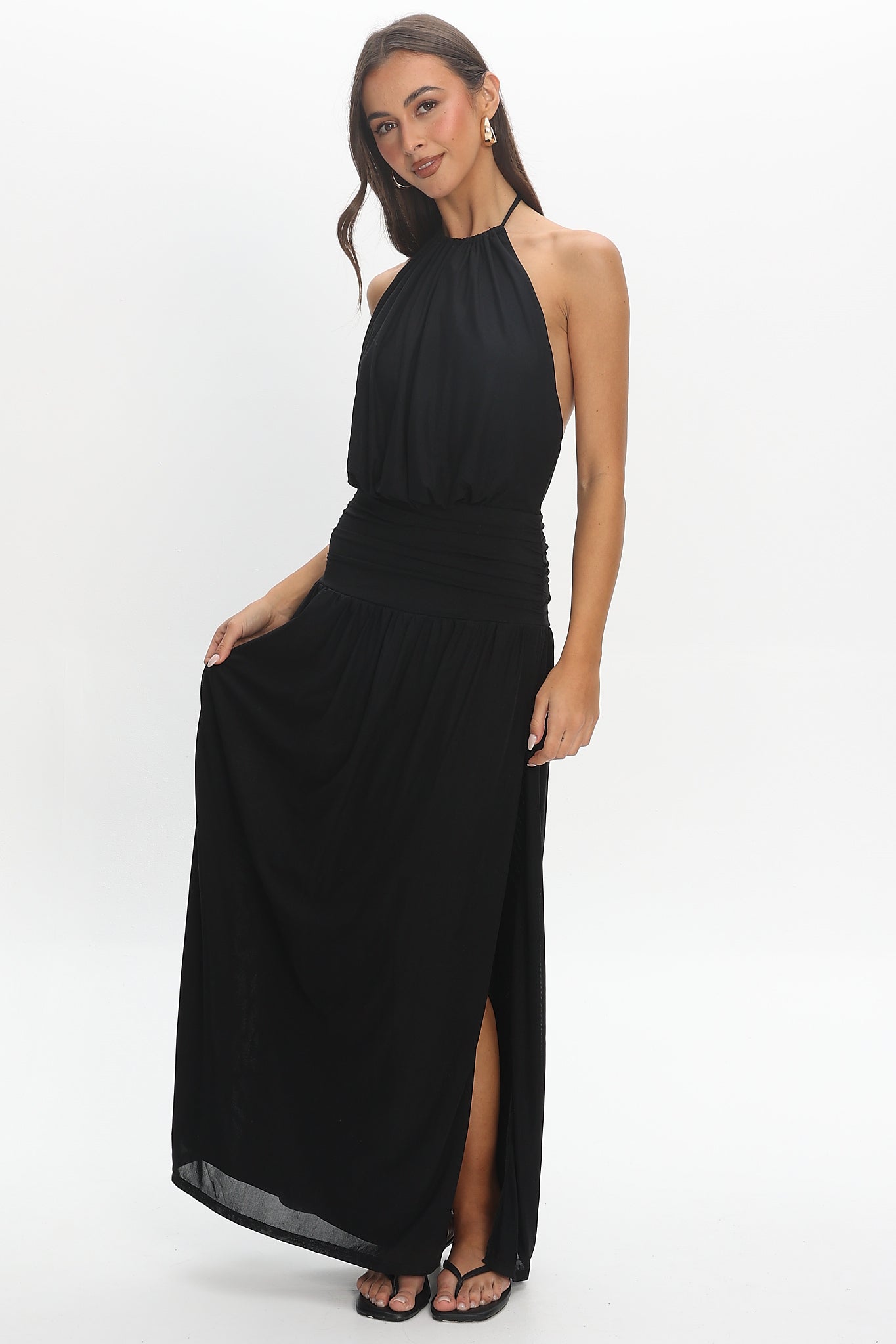 Free Spirit Halter Maxi Dress Black