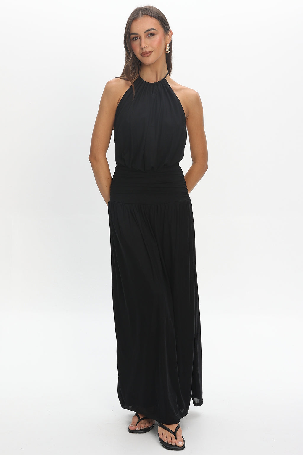 Free Spirit Halter Maxi Dress Black