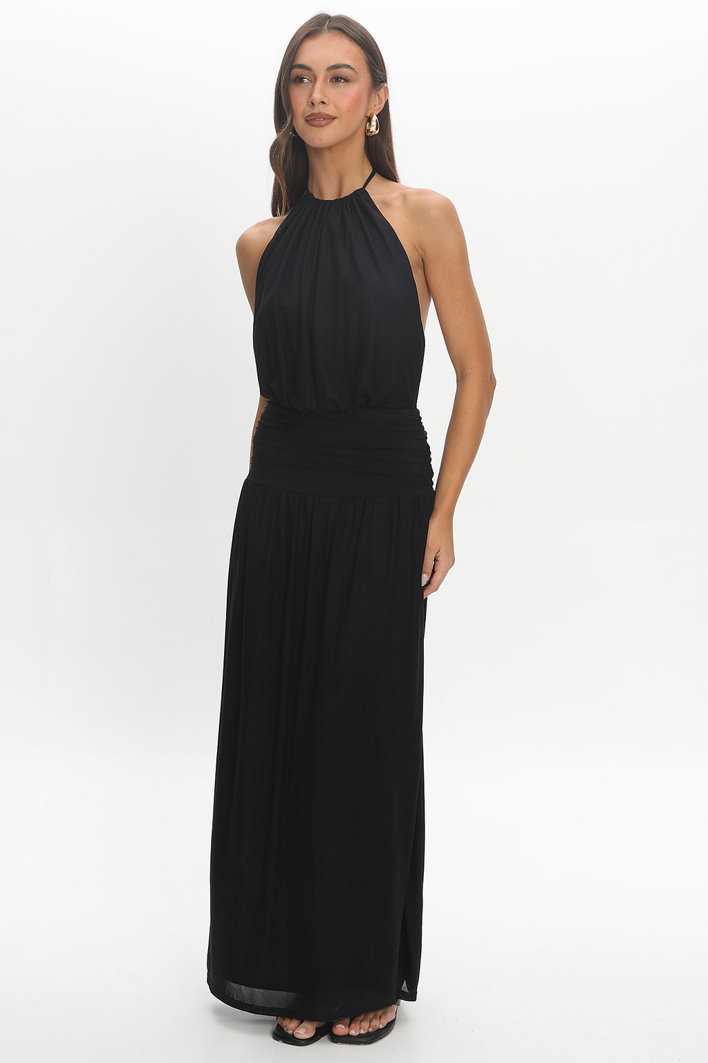 Free Spirit Halter Maxi Dress Black