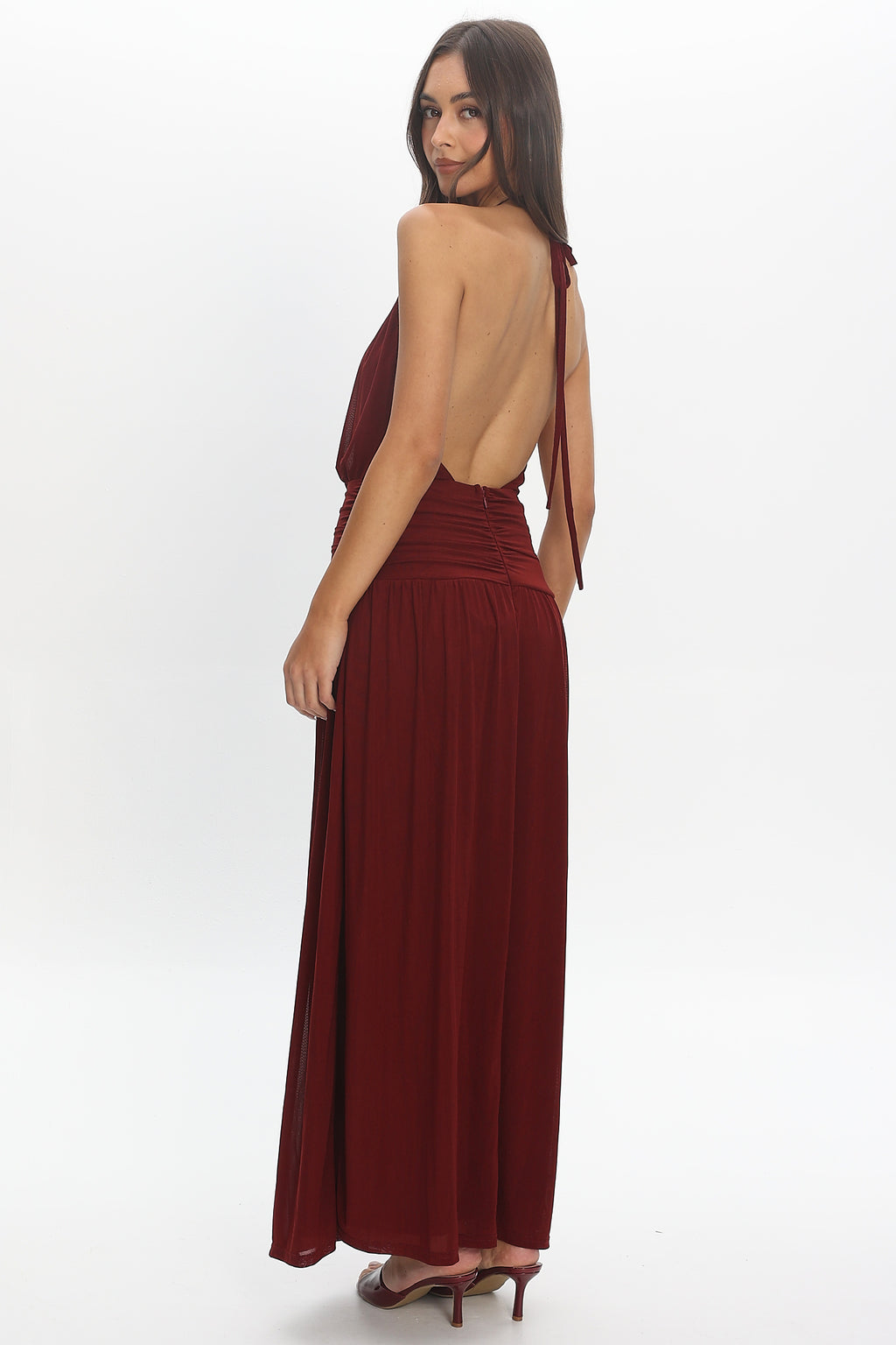 Free Spirit Halter Maxi Dress Cherry