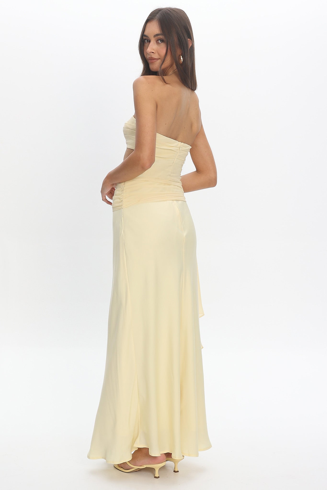 Indiyah Waist Sash Cut-Out Maxi Dress Butter