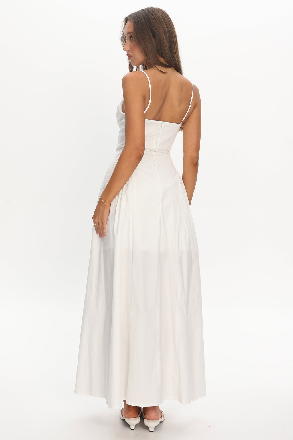 Make It Yours Lace-Up Maxi Dress Ivory