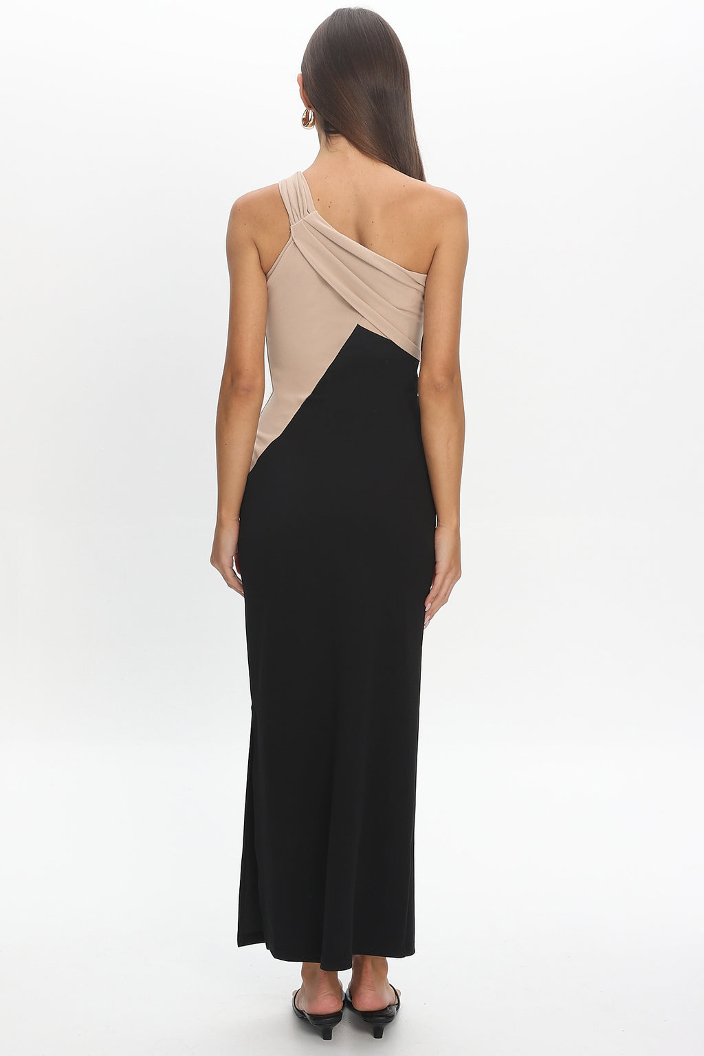 Maren Contrast Maxi Dress Black