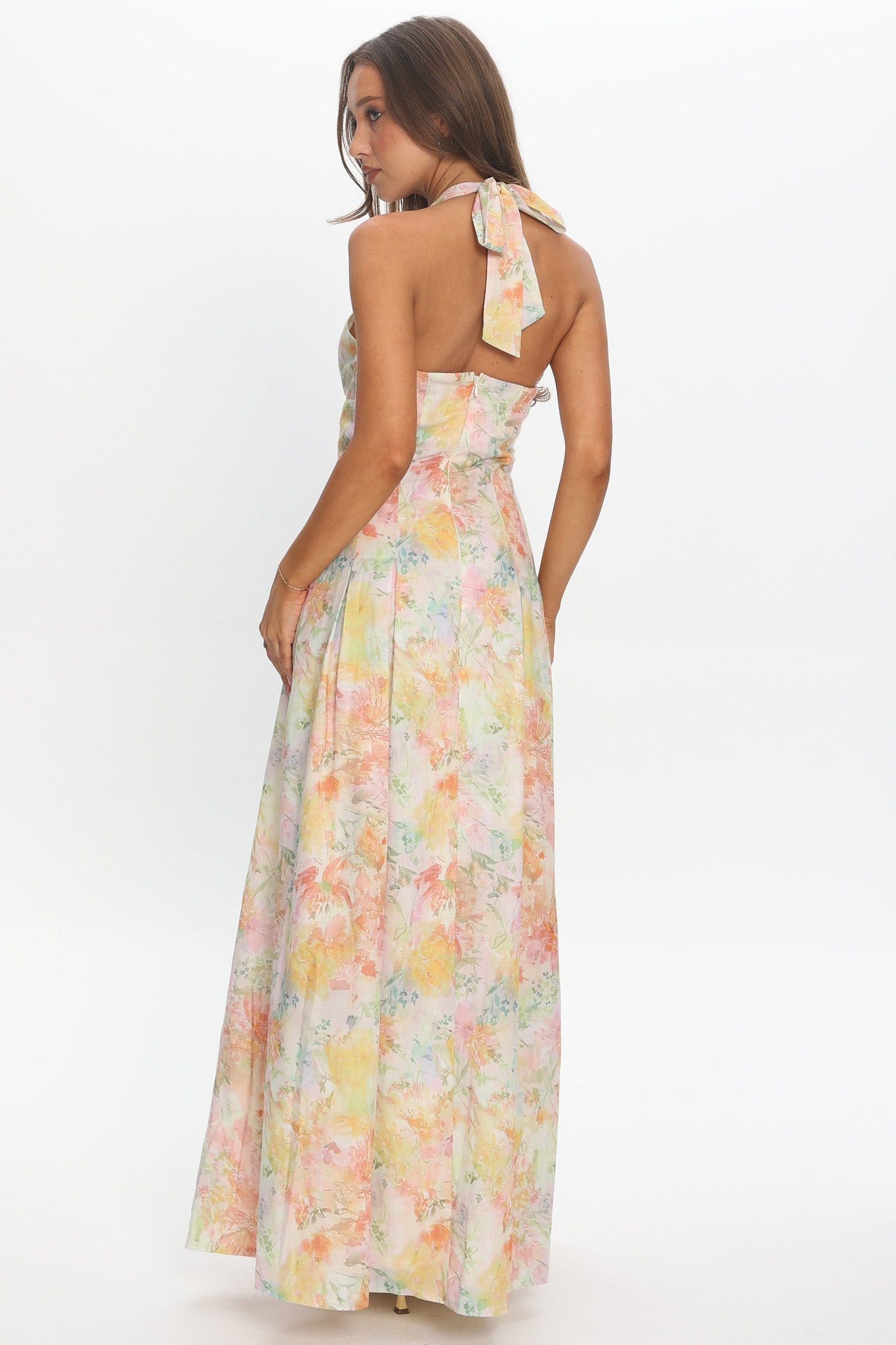 love you most print lace halter maxi dress Love You Most Print Lace Halter Maxi Dress (Women)